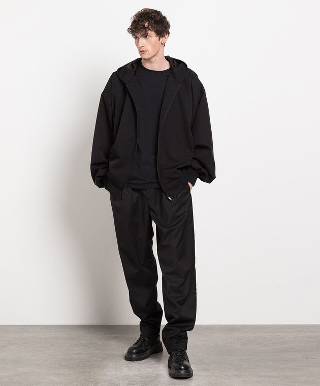 Balenciaga o1mt1gz0924 Zip-Up Hoodie in Black Size US L / EU 52-54 / 3 - 2 Thumbnail