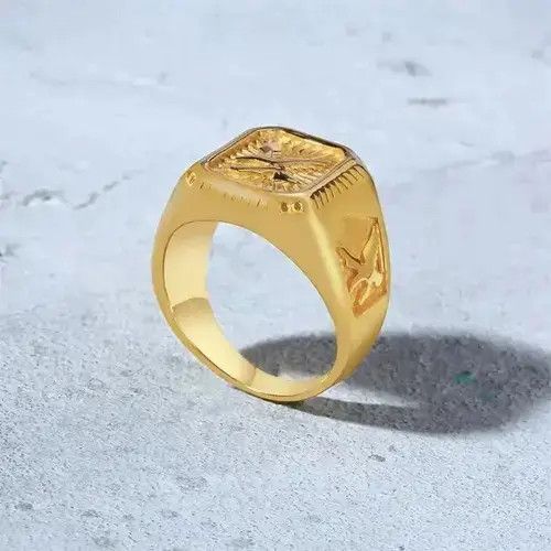 Ring Of Fire Gold Plated Bird Stamp Bird Rings Size ONE SIZE - 1 Thumbnail