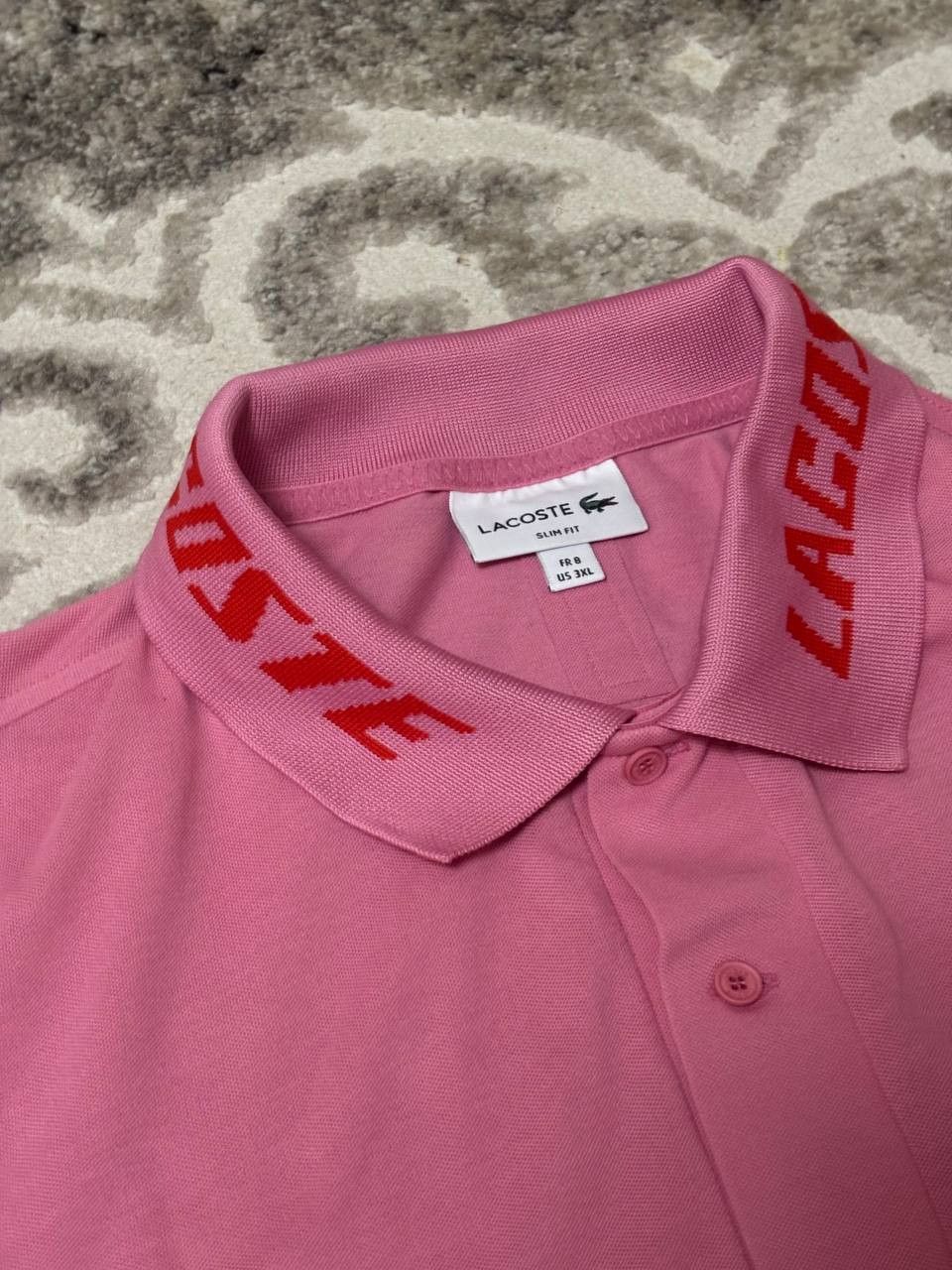 Lacoste Lacoste Slim Fit Polo – Pink / Red Collar Logo Size US XXL / EU 58 / 5 - 3 Thumbnail