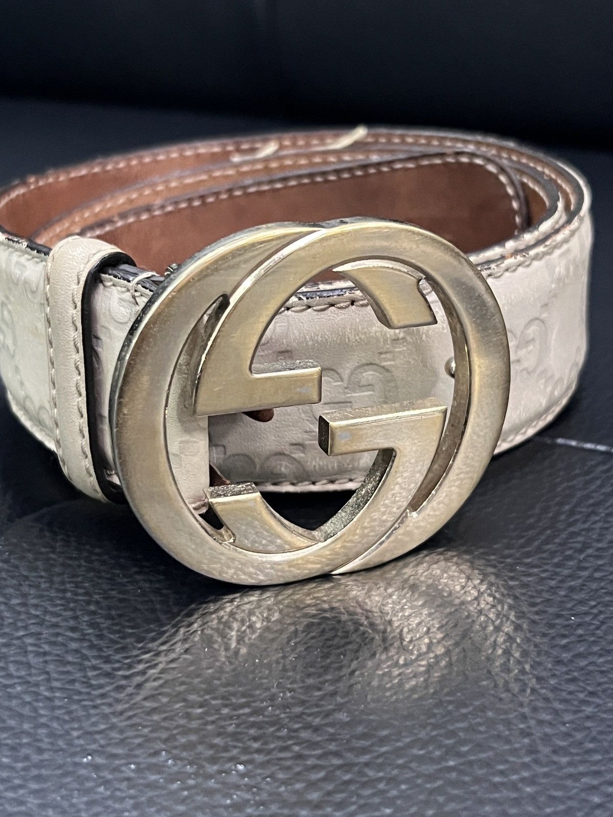 Gucci Gucci Double G Embossed Monogram Belt Size ONE SIZE - 4 Thumbnail