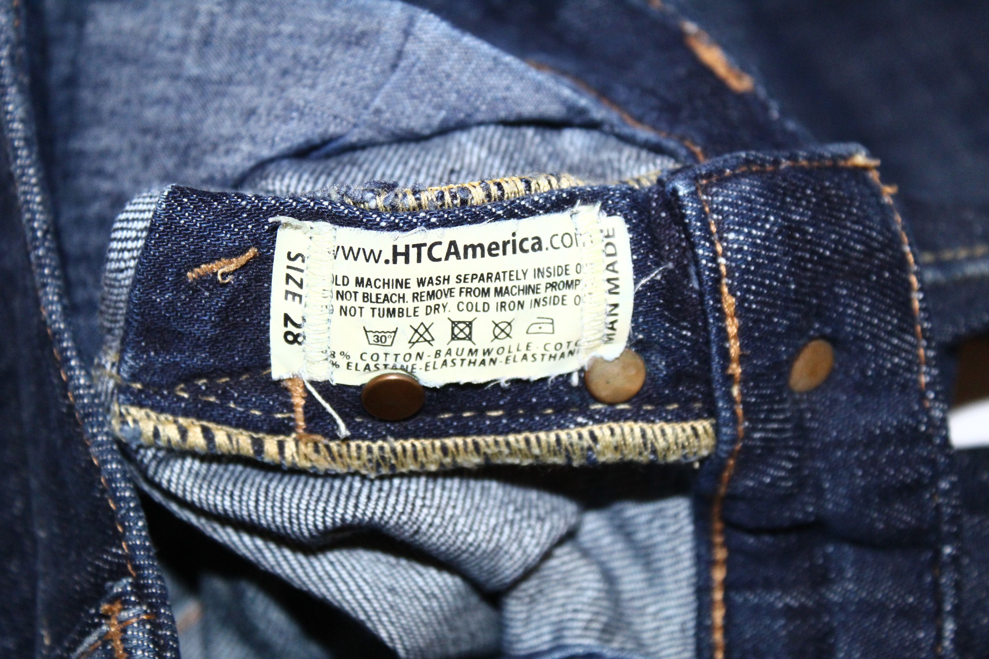 Hollywood Trading Company HTC Los Angeles Blue Raw Denim Straight-Leg Low Rise Jeans Size 28" / US 6 / IT 42 - 5 Thumbnail