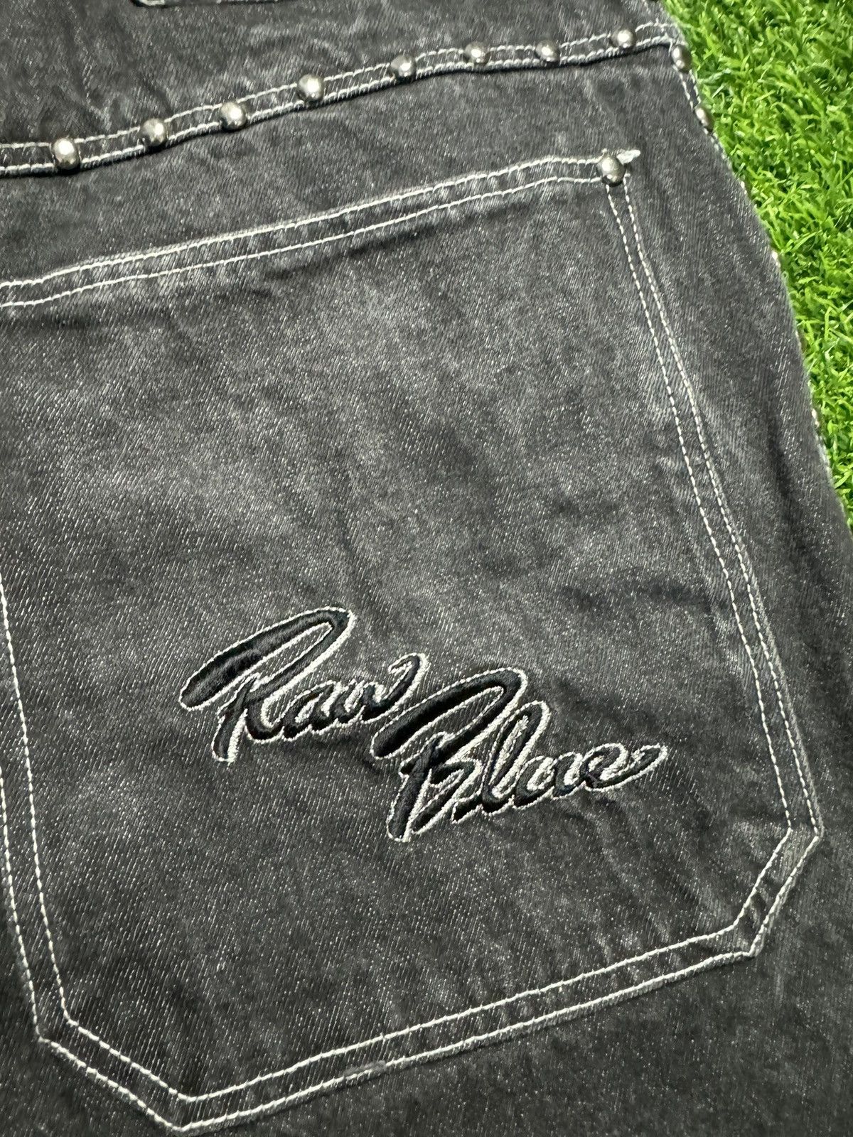 JNCO RAW BLUE - side stud baggy jeans Size US 33 - 17 Thumbnail