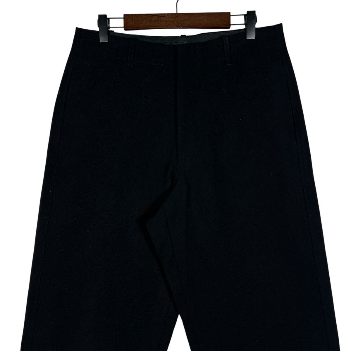 Giorgio Armani Vintage Giorgio Armani Wide Leg Trousers Black Wool Size US 31 - 4 Thumbnail
