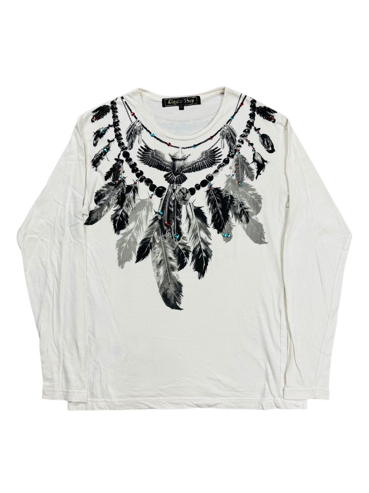 GOA 2000s Liquid Boy - Printed Ethnic Feather Necklace LS Size US M / EU 48-50 / 2 - 1 Thumbnail