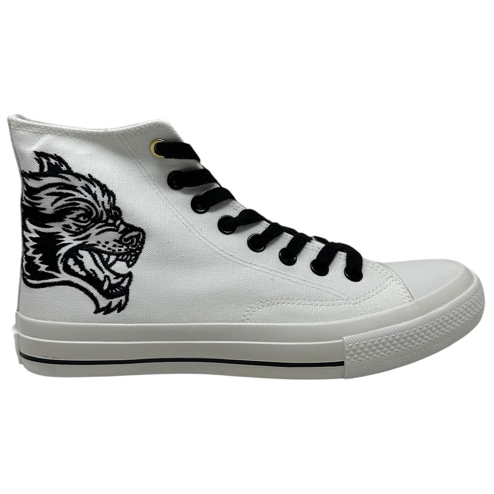 Darc Sport Darc Sport High Top Shoes Embroidered Wolves in White/Black Size US 5 / EU 37 - 2 Thumbnail