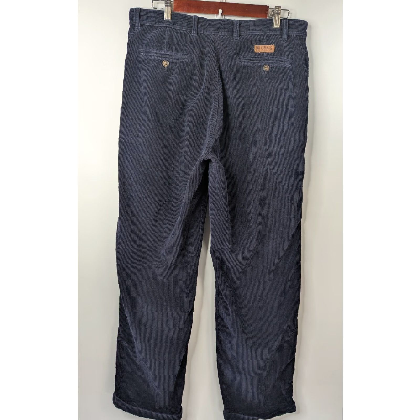Ralph Lauren VINTAGE Ralph Lauren Chaps Navy Baggy Pleated Cuffed Corduroy Pants 34x32 Shirt? Size US 34 / EU 50 - 4 Thumbnail