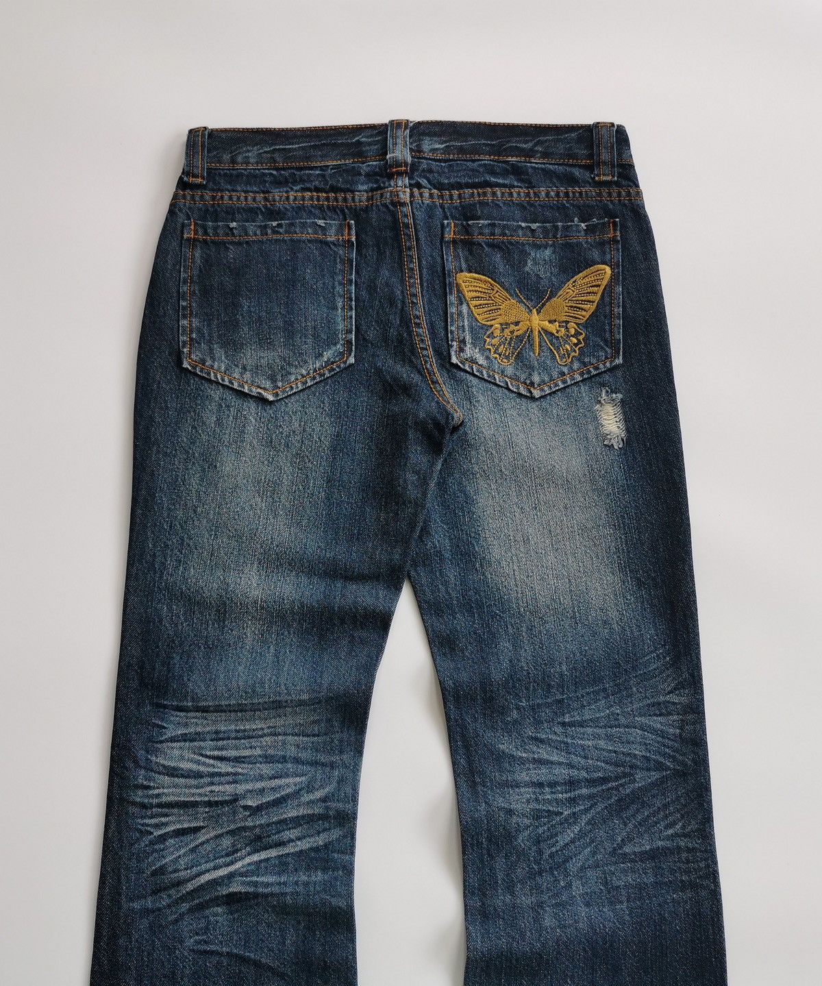 Japanese Brand Bootcut Butterfly Eight by Gold Label Jeans Kapital insp Size US 30 / EU 46 - 9 Thumbnail