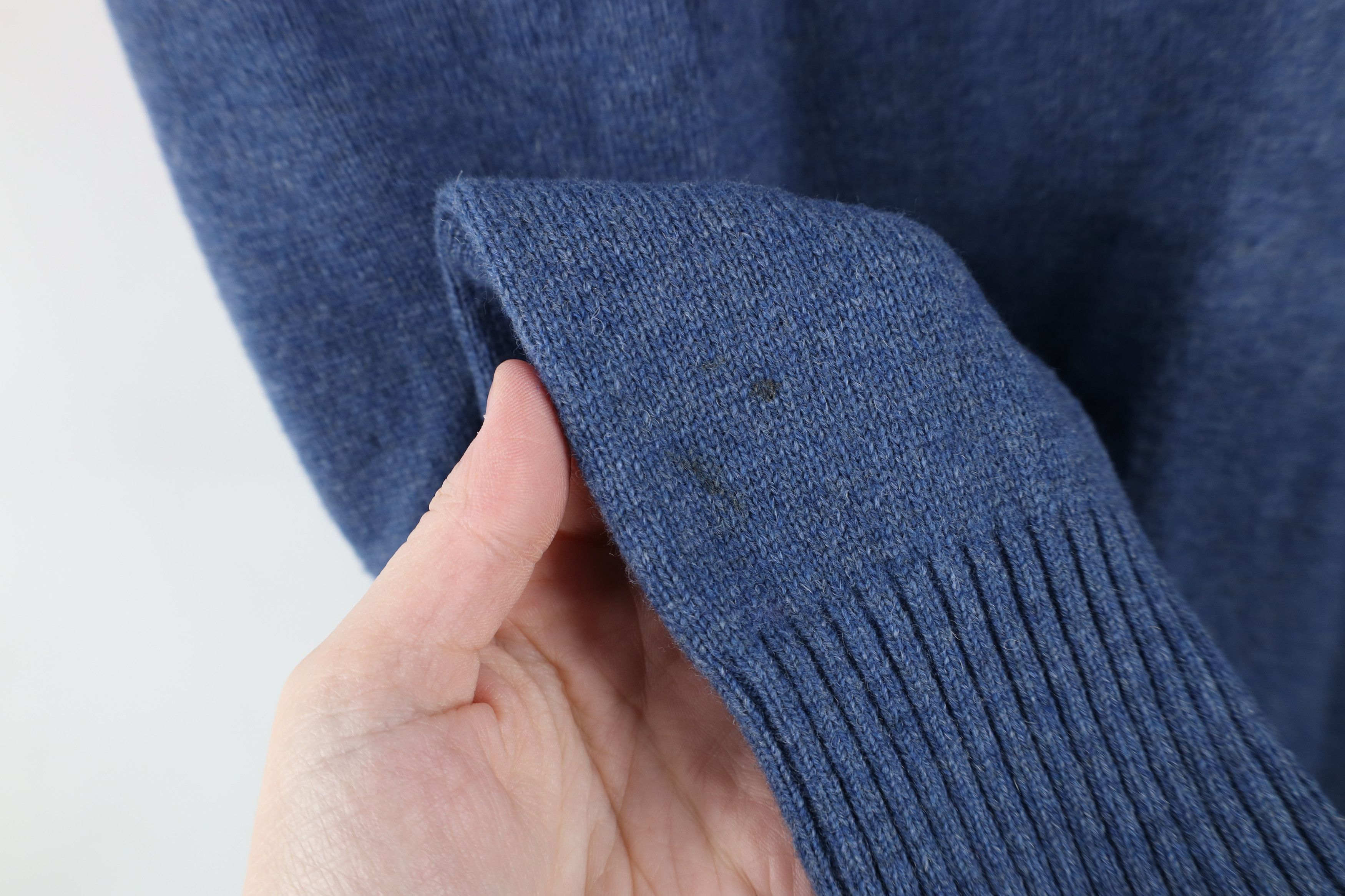 L.L. Bean × Vintage Vintage LL Bean Blank Lambswool Knit V-Neck Sweater Blue Size US L / EU 52-54 / 3 - 6 Thumbnail