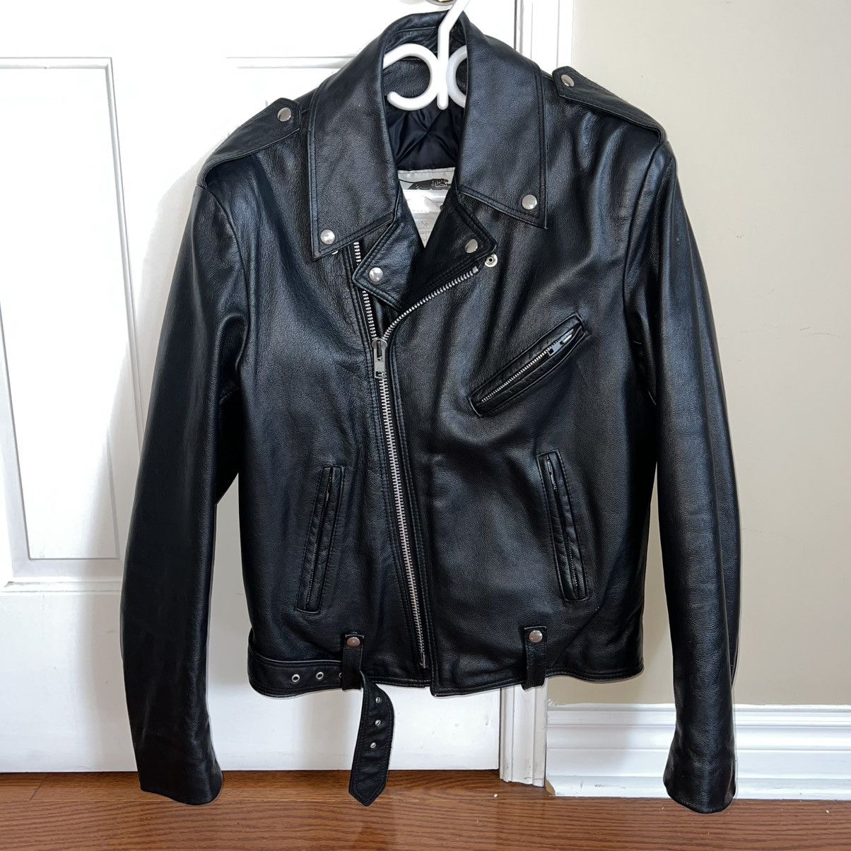 Vintage Leather Biker Jacket Vintage Heavy Real Leather Size US M / EU 48-50 / 2 - 1 Thumbnail