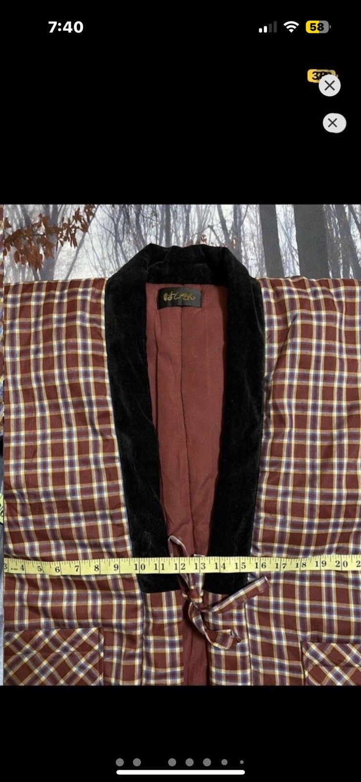 Vintage ***FINAL DROP***RARE 00s PLAID CHECKER DOWN KIMONO L Size US L / EU 52-54 / 3 - 3 Thumbnail