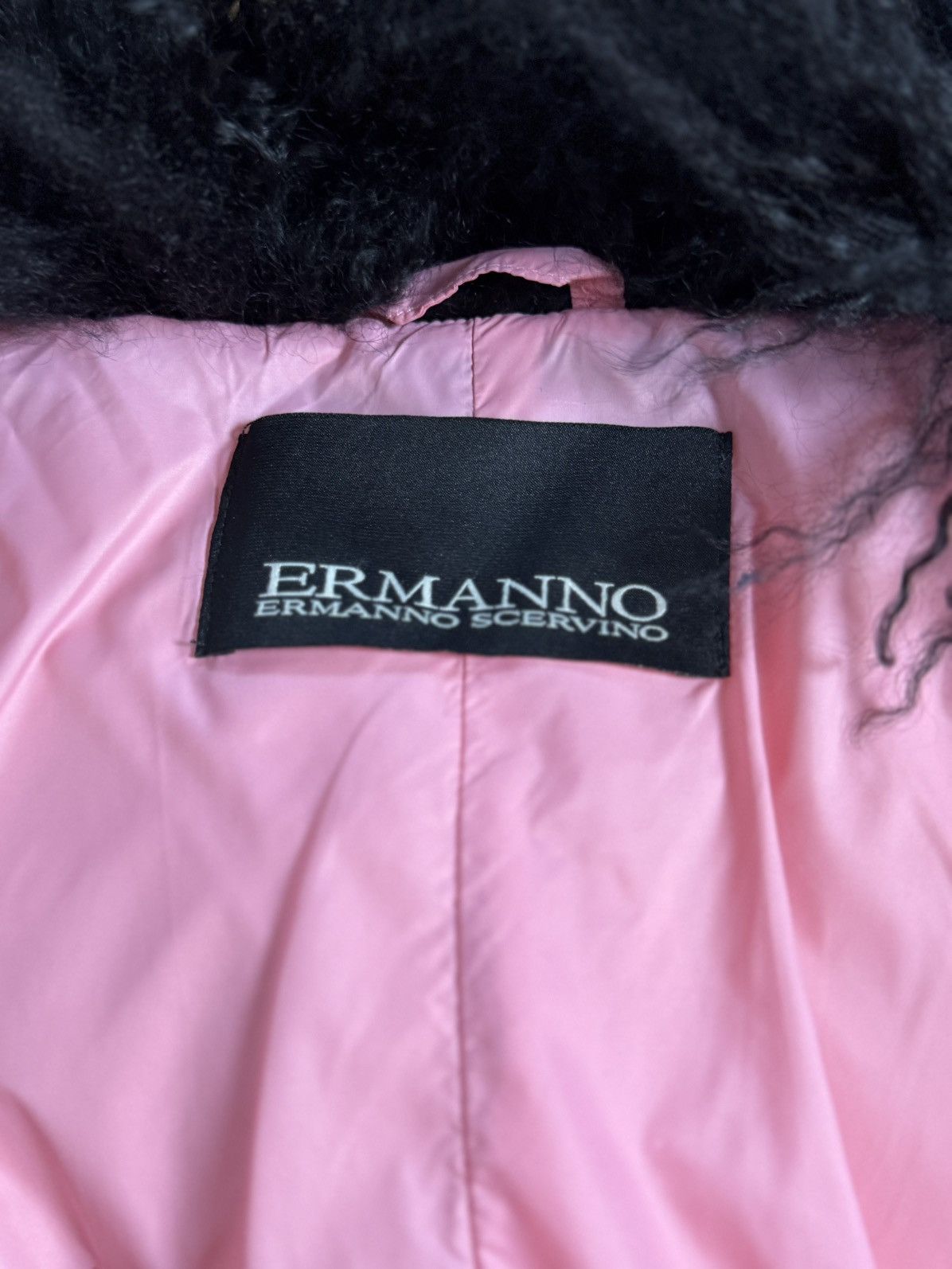 Ermanno Scervino Pink Ermanno down jacket with lamb fur hoodie Size M / US 6-8 / IT 42-44 - 4 Thumbnail