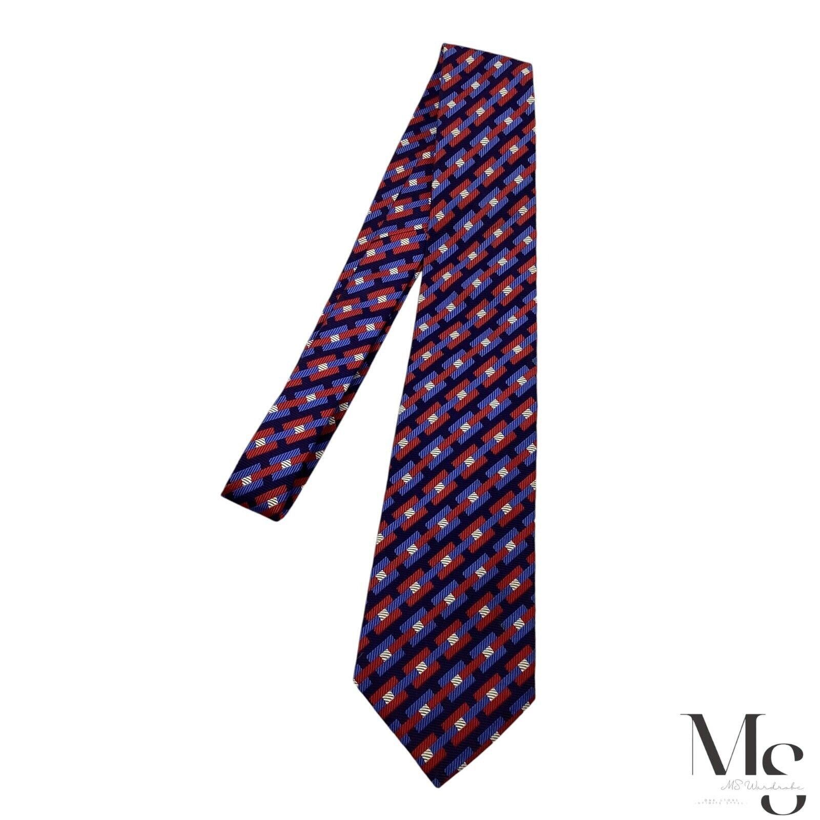 Turnbull & Asser Turnbull & Asser Red & Blue Striped Silk Tie Hand Made In En Size ONE SIZE - 6 Thumbnail