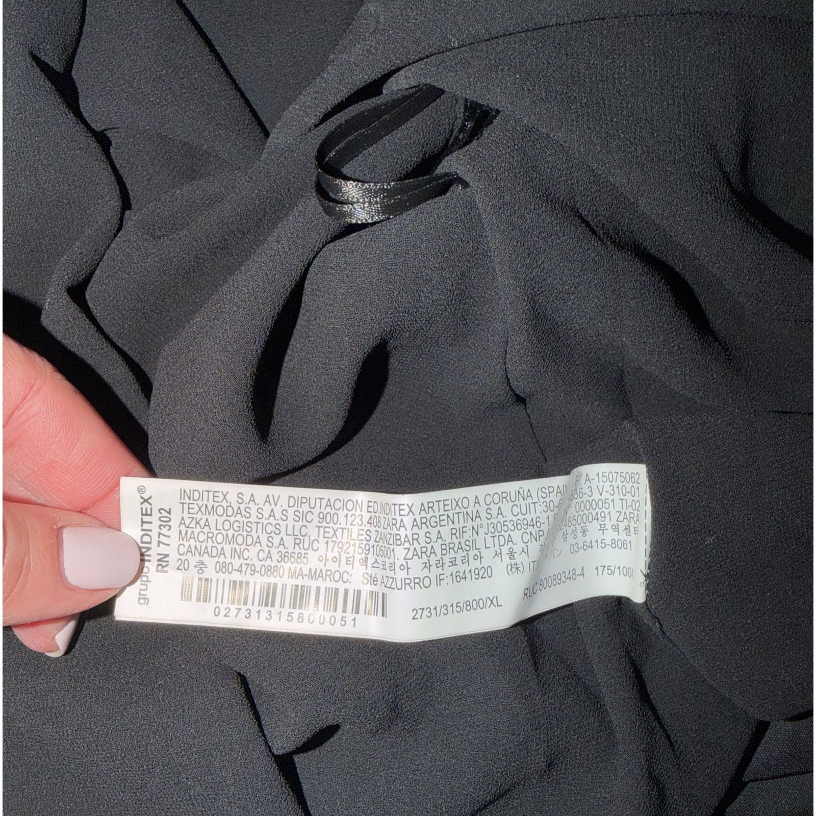 Zara ZARA Cami Womens XL Black Velvet Cross Back Spaghetti Strap Size XL / US 12-14 / IT 48-50 - 4 Thumbnail