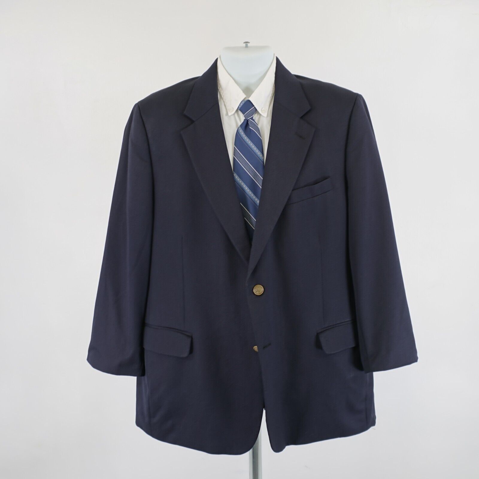 Stafford DAMAGED Stafford Wool Blue 2 Gold Button Blazer 44R Tagged 4 Size 44R - 4 Thumbnail