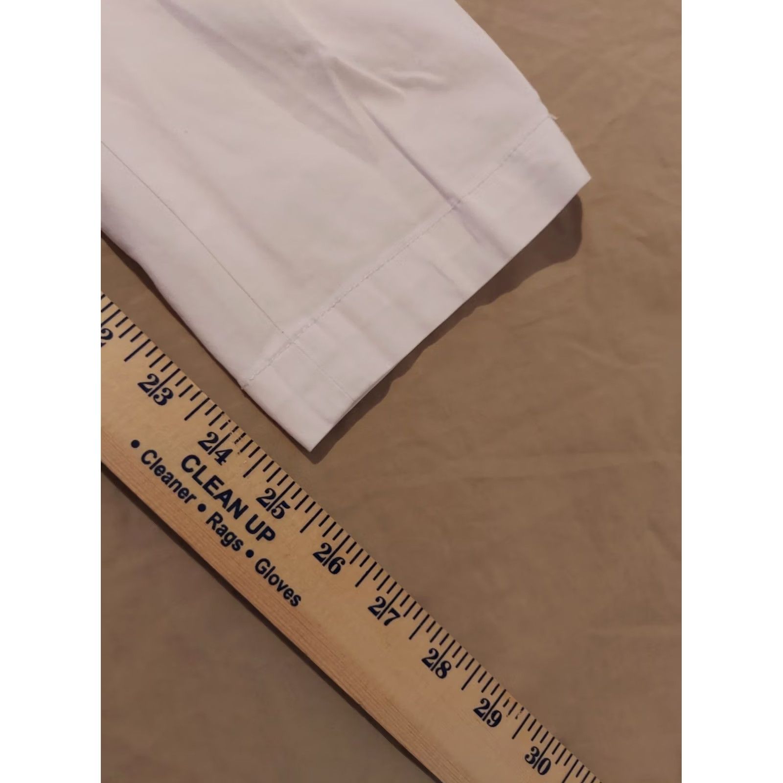 Talbots Womens Talbots 12 White Cotton Chino Crop Pants Trouser Slack Dress Khaki Size 34" / US 12 / IT 48 - 8 Thumbnail
