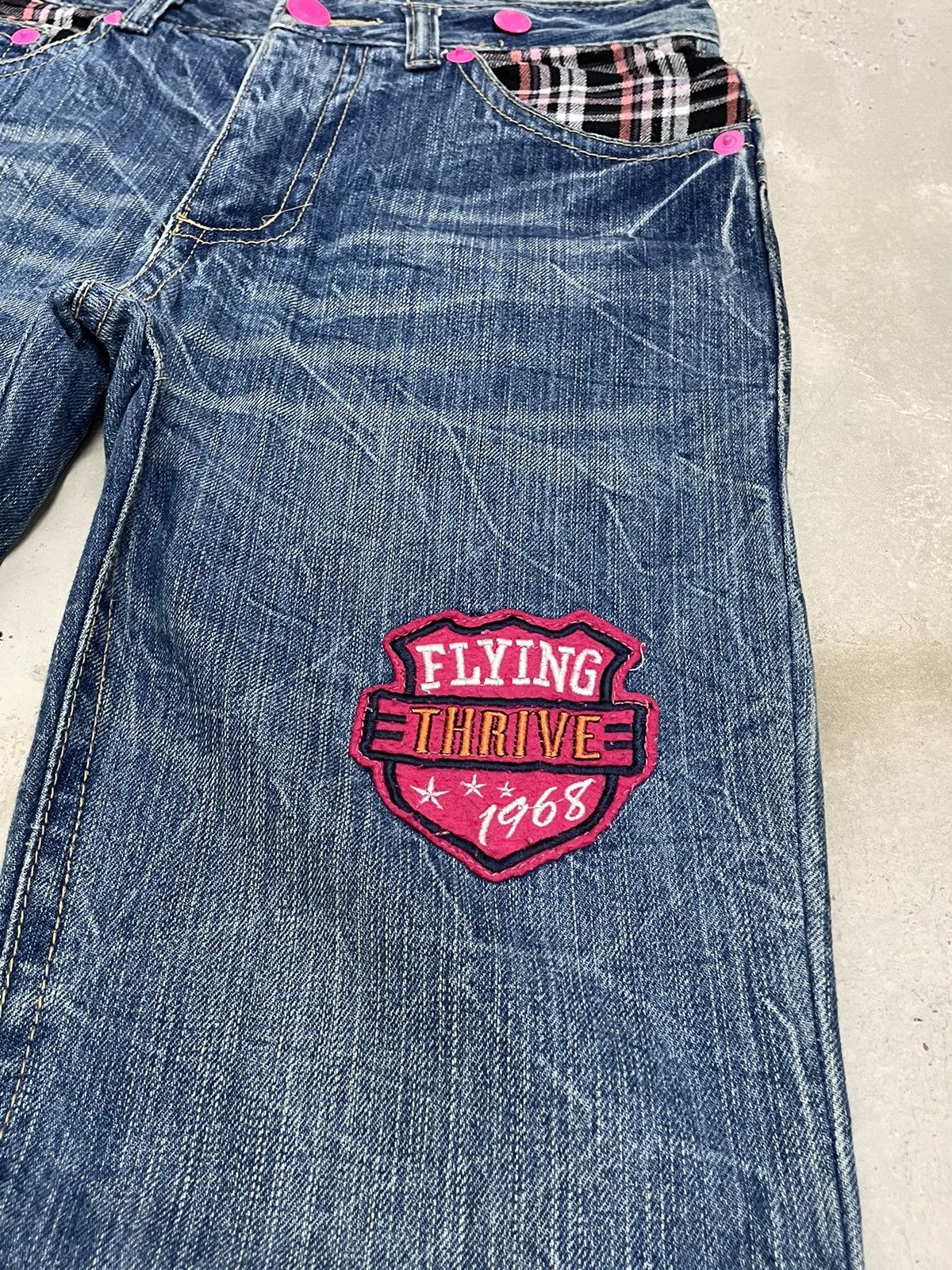 Hidden Double Waist Flying Thrive Patch Tartan Junya Style
