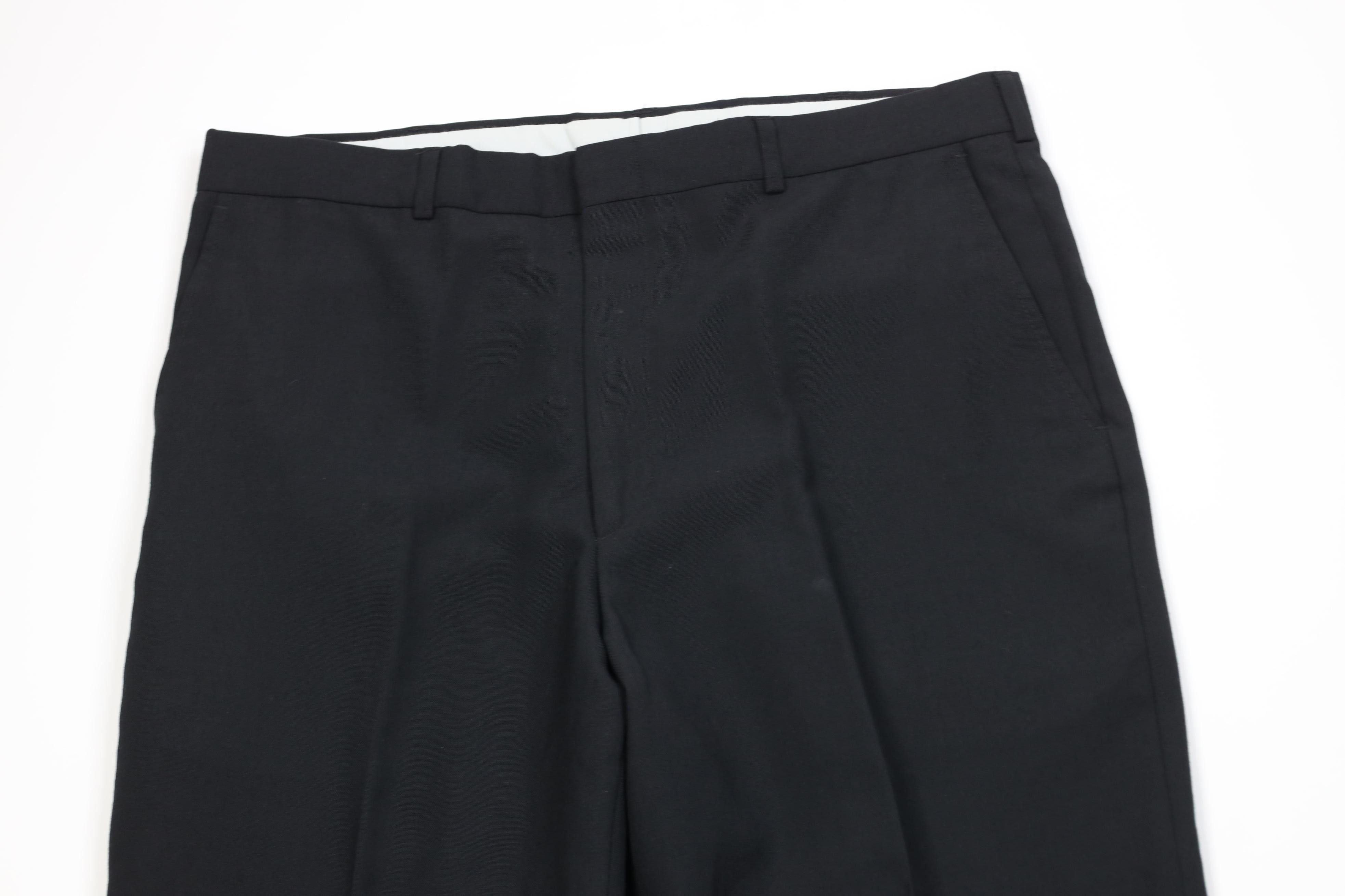 Vintage Vintage 90s Wool Blend Knit Wide Leg Chino Pants Black USA Size US 34 / EU 50 - 2 Thumbnail