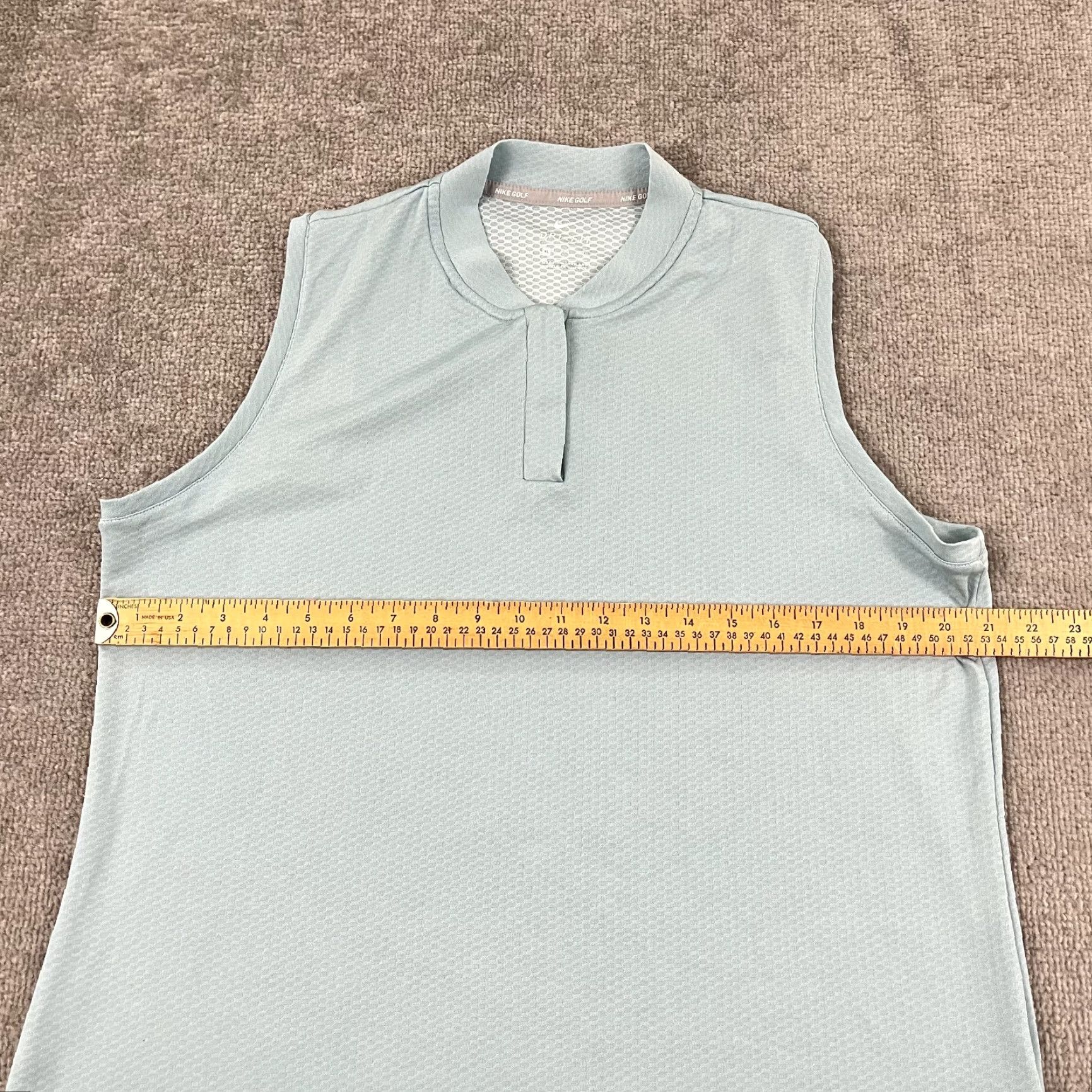 Nike NIKE Dri-Fit Golf Polo Shirt Womens XL Blue Sleeveless Zip Polo Casual Athletic, Shirt, Pullover, Classic Outdoor Sports, Golf, Tennis, Women Size XL / US 12-14 / IT 48-50 - 6 Thumbnail