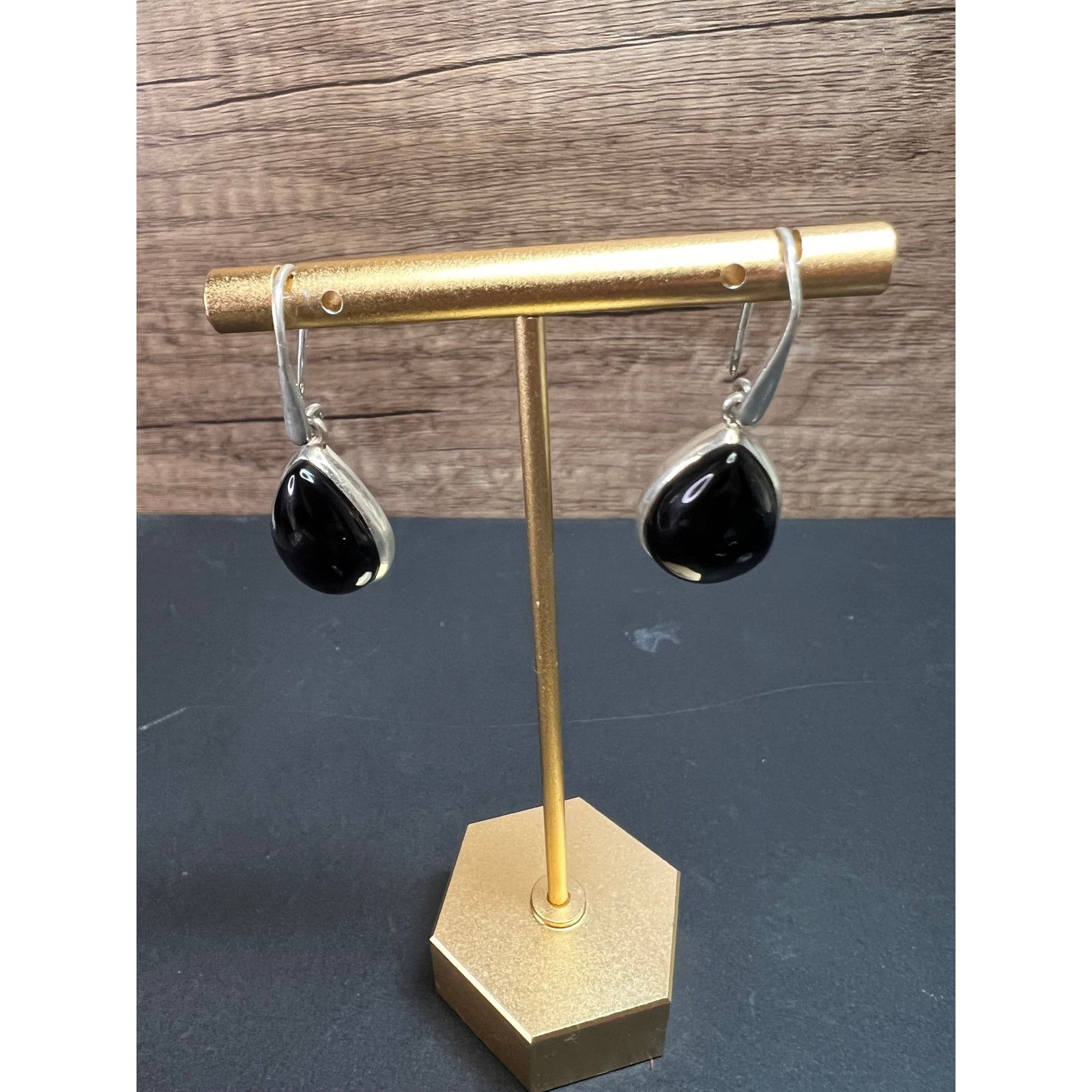 Other NEW Black onyx sterling silver teardrop earrings 8.12 grams Size ONE SIZE - 6 Thumbnail