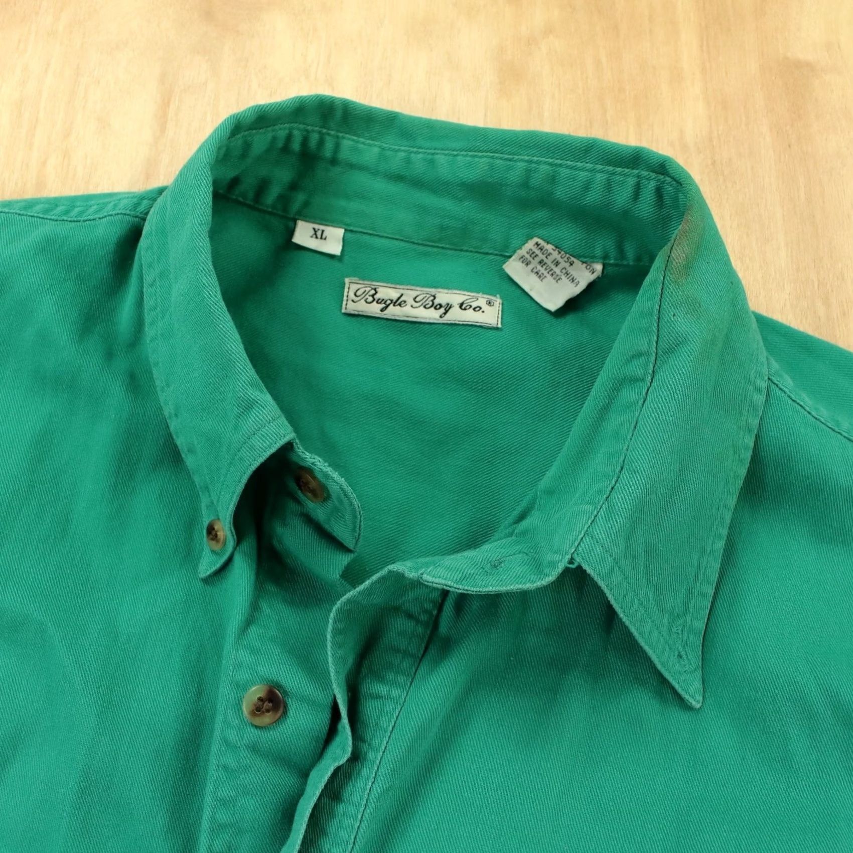 Bugle Boy VINTAGE Bugle Boy Shirt XL Green Embroidered Button-Up Short Sleeve Mens 80s 90s 00s Grunge Size US XL / EU 56 / 4 - 6 Thumbnail