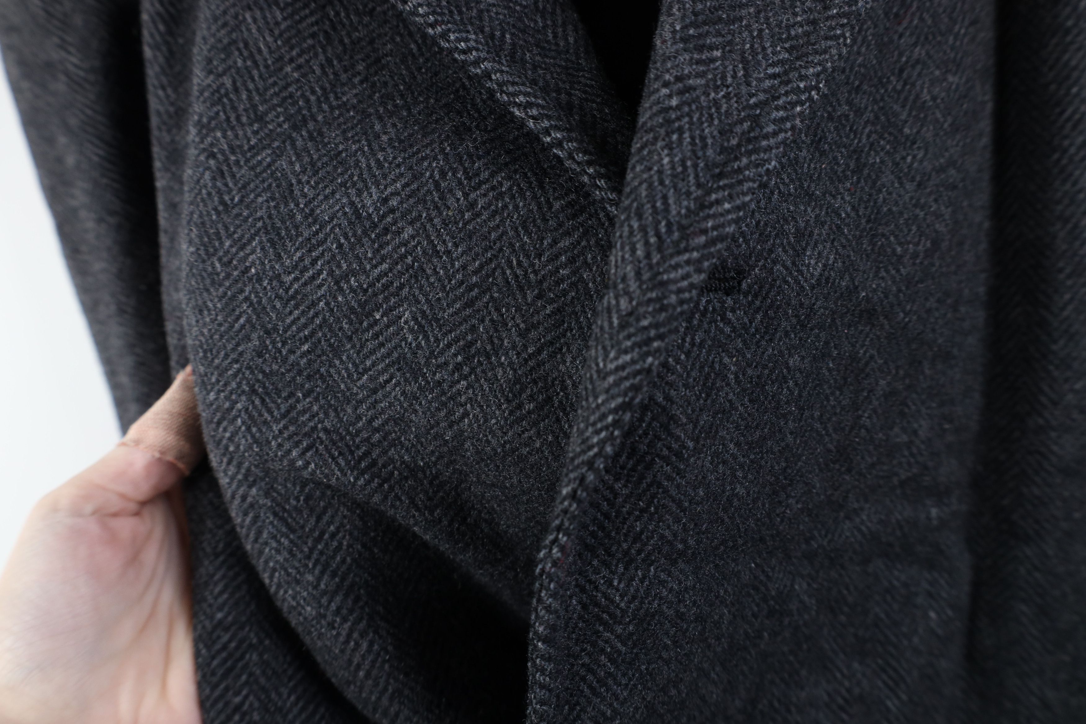 Vintage Vintage 50s Streetwear Wool Herringbone Overcoat Jacket USA Size US XXL / EU 58 / 5 - 4 Thumbnail