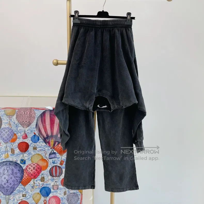 Balenciaga Balenciaga size S Faux Two-Piece Water-Washed Pants Size US 27 - 2 Thumbnail