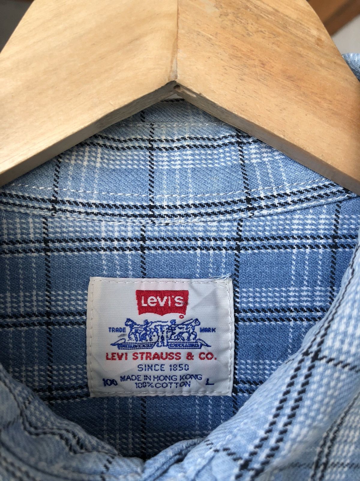 Levi's Vintage Levis Light Blue Flannel Size US L / EU 52-54 / 3 - 11 Thumbnail