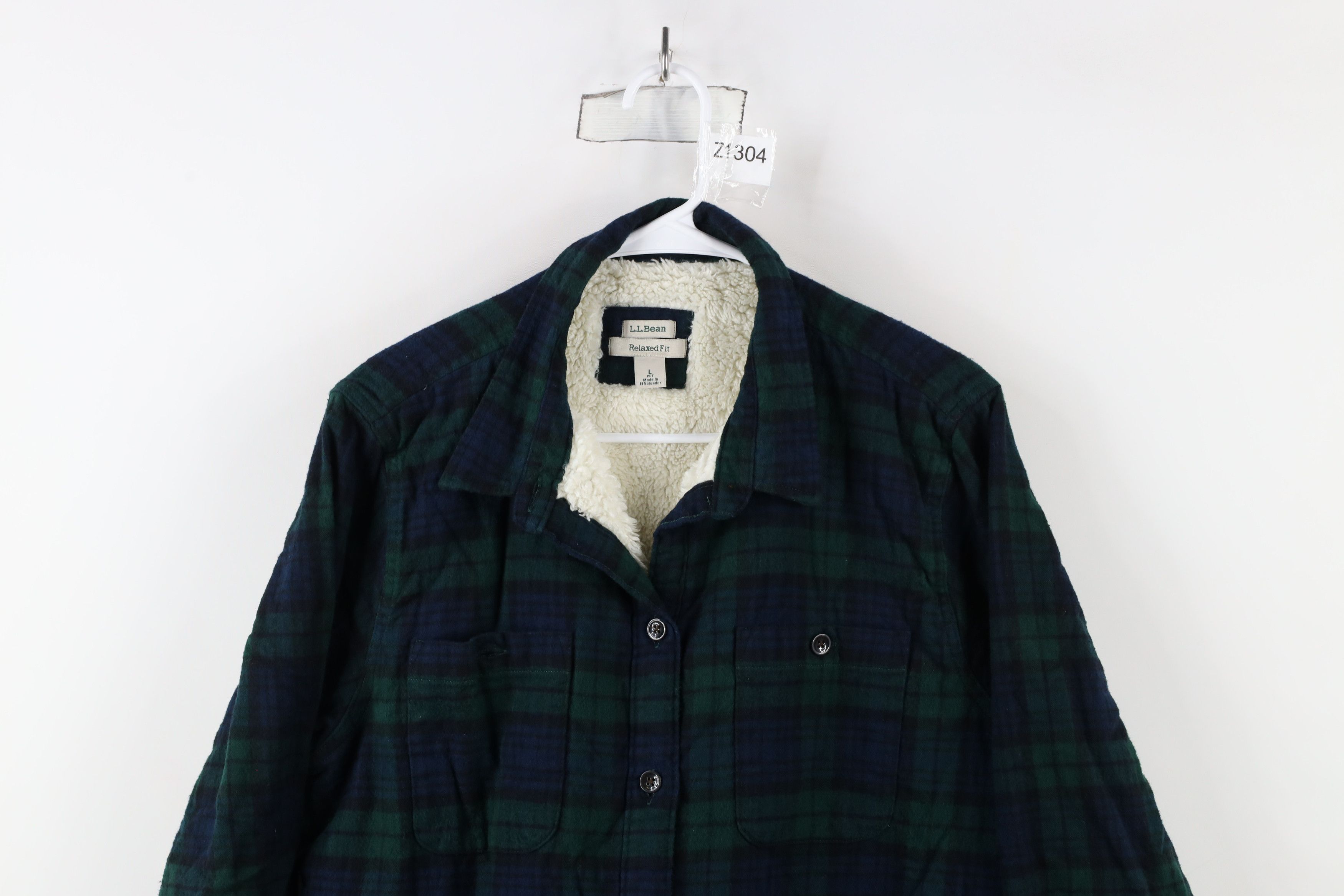 L.L. Bean × Vintage Vintage LL Bean Fit Fleece Lined Flannel Shirt Jacket Plaid Size L / US 10 / IT 46 - 2 Thumbnail