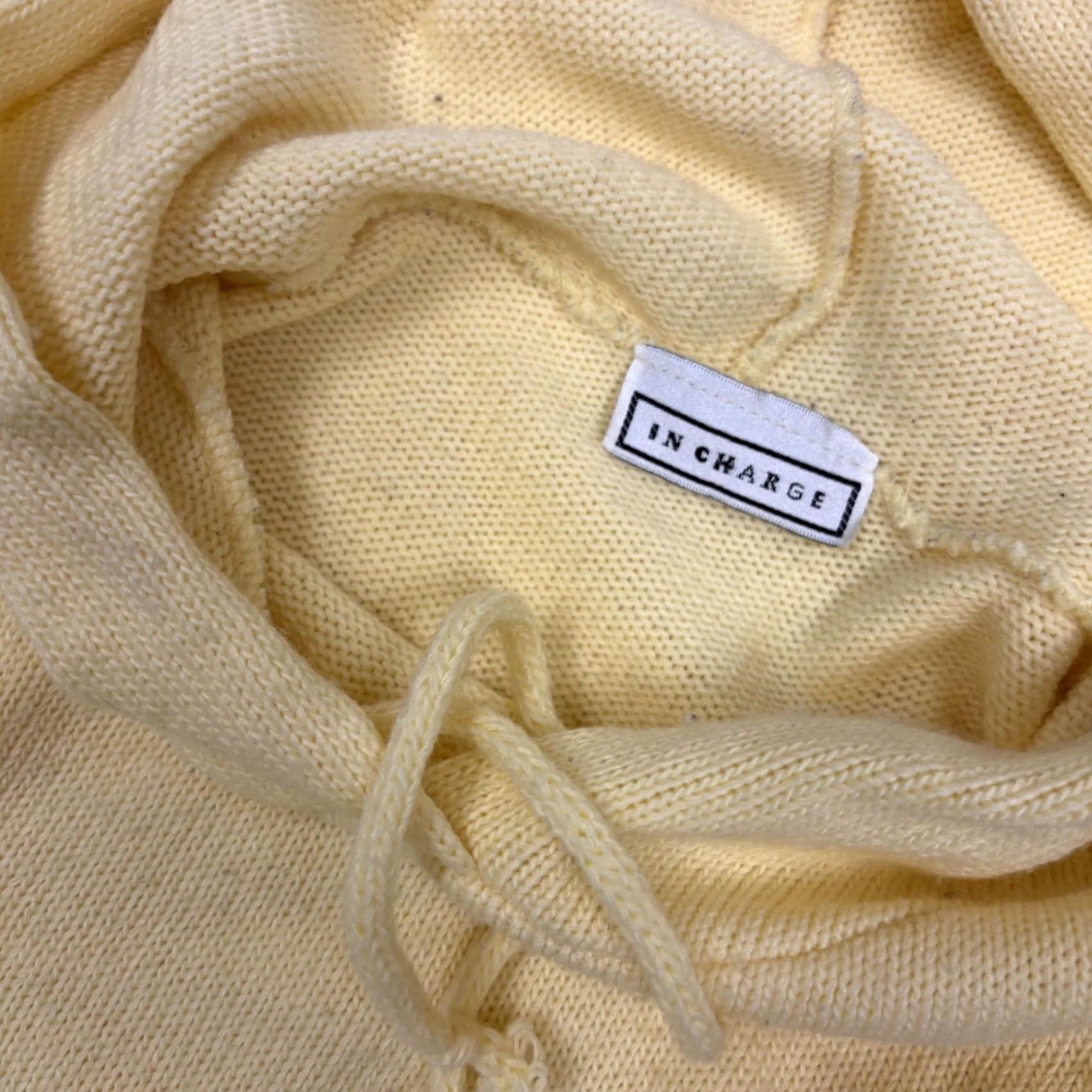 Vintage VINTAGE IN CHARGE Sweater Women Small Yellow Hooded Striped Knit Long Sleeve 90s Size S / US 4 / IT 40 - 3 Thumbnail