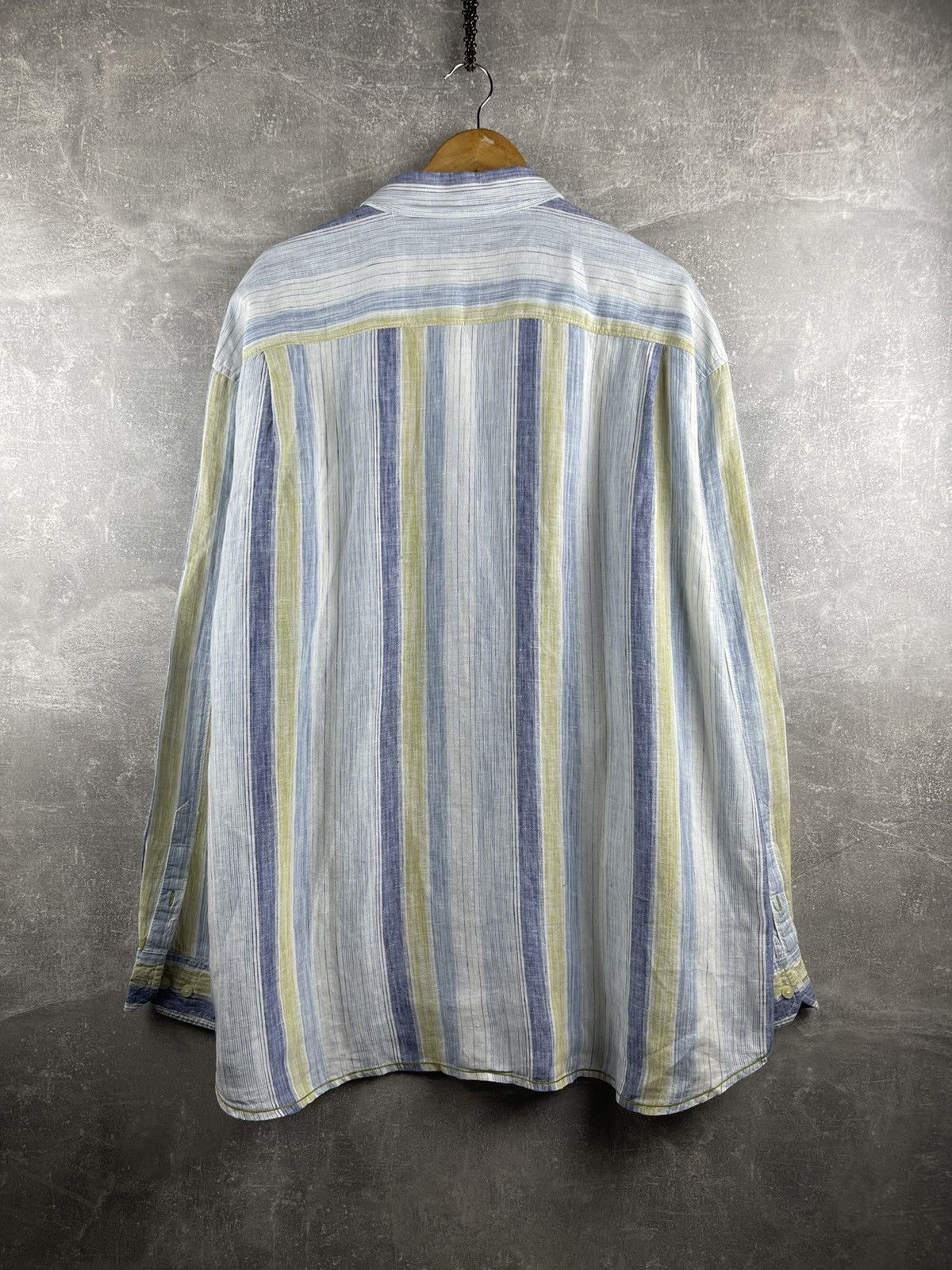Tommy Bahama × Vintage Tommy Bahama Striped Shirt 100% Linen Size US XXL / EU 58 / 5 - 5 Thumbnail