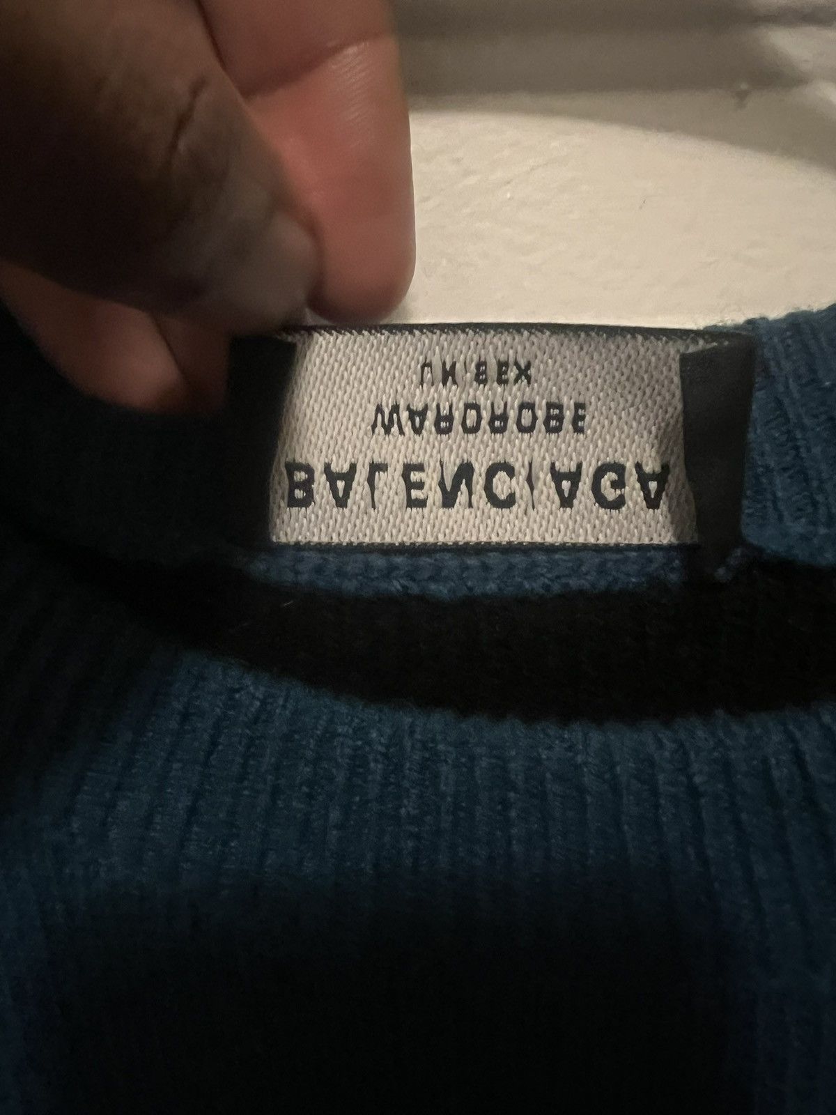 Balenciaga Balenciaga Knitwear 'Petrol Blue/Black' Size US S / EU 44-46 / 1 - 4 Thumbnail