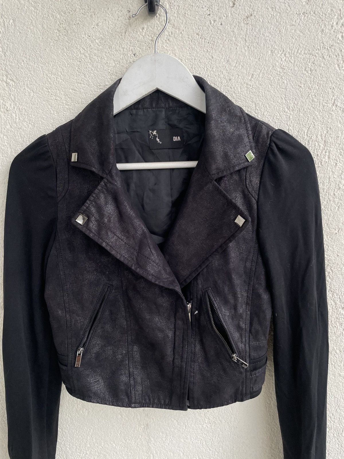 Number (N)ine 2000s DIA Asymmetrical Leather Panel Biker Lgv if6 Size US XXS / EU 40 - 2 Thumbnail