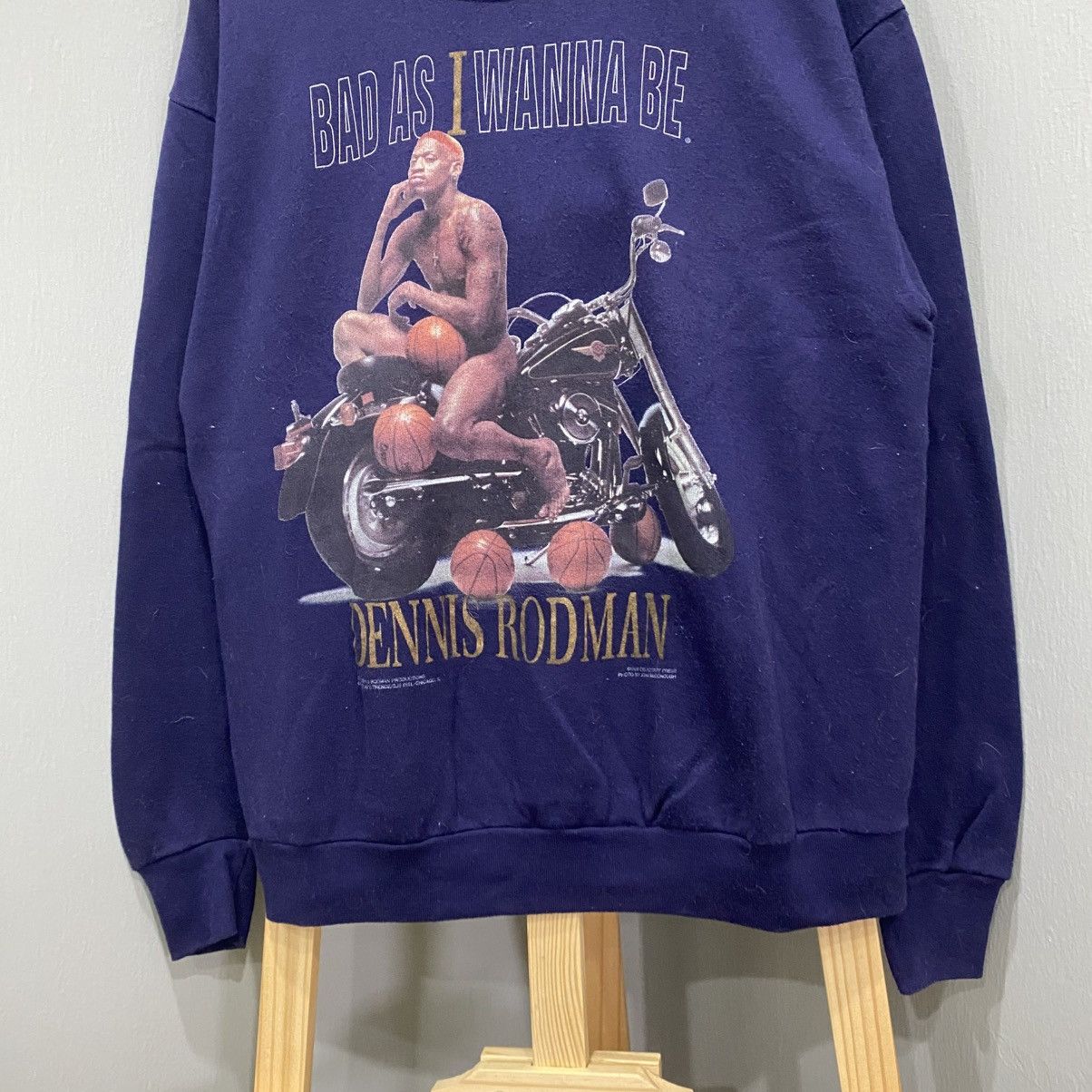 Rap Tees VINTAGE 1996 Dennis Rodman "Bad As I Wanna Be" Motorcycle Size US L / EU 52-54 / 3 - 4 Thumbnail