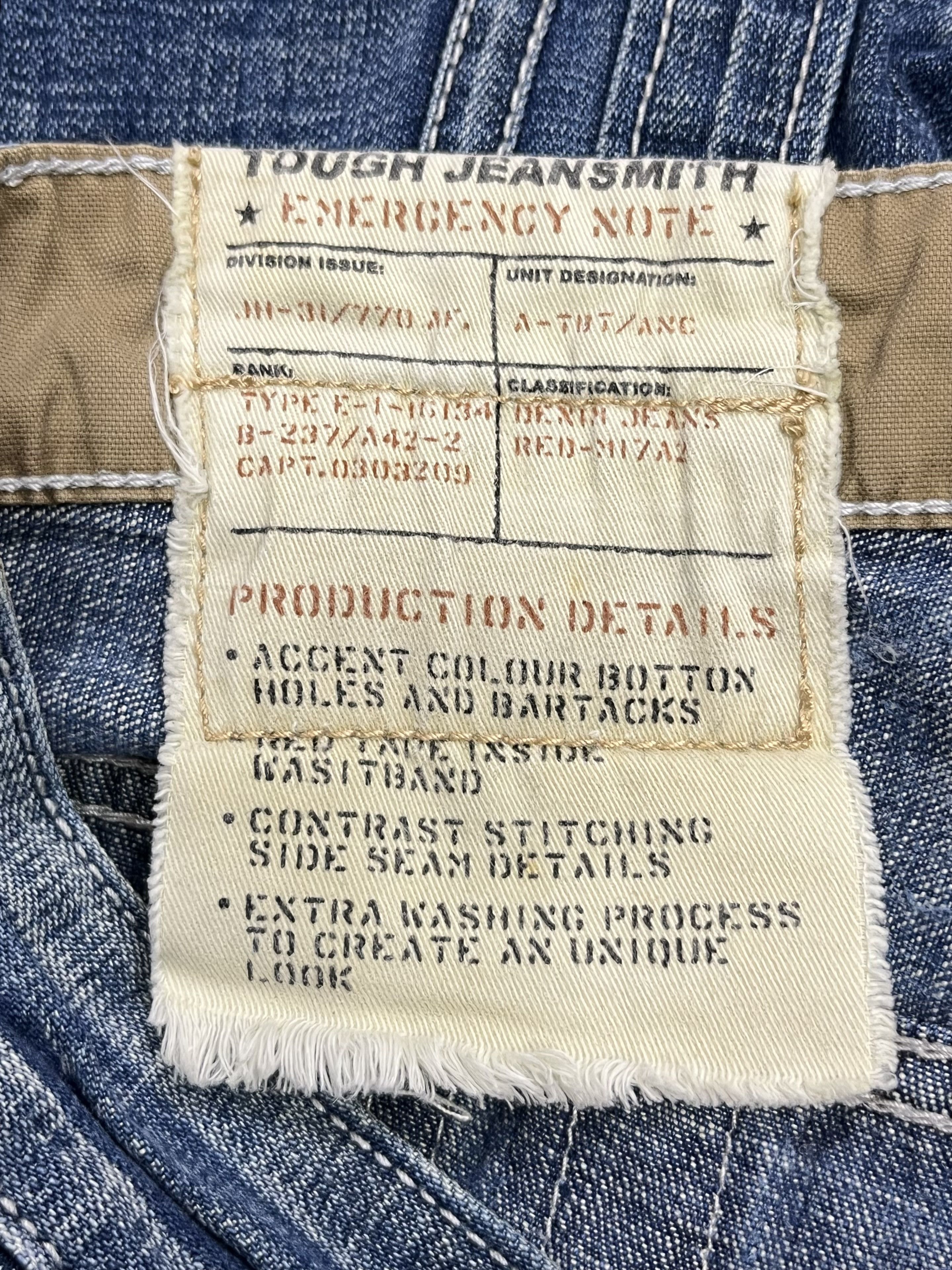 Fashion Victim FYE🔥TOUGH JEANSMITH Designer Distressed Bartack Denim Pants Size US 34 / EU 50 - 19 Thumbnail