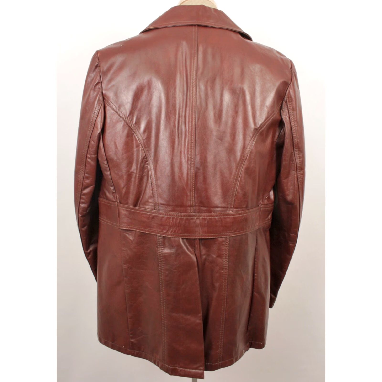 Vintage VINTAGE Mens Reddish Brown Leather Jacket 70s 44 Long L Disco Look 1970s Leather Jacket Mens Size 44 Long Size US S / EU 44-46 / 1 - 2 Thumbnail