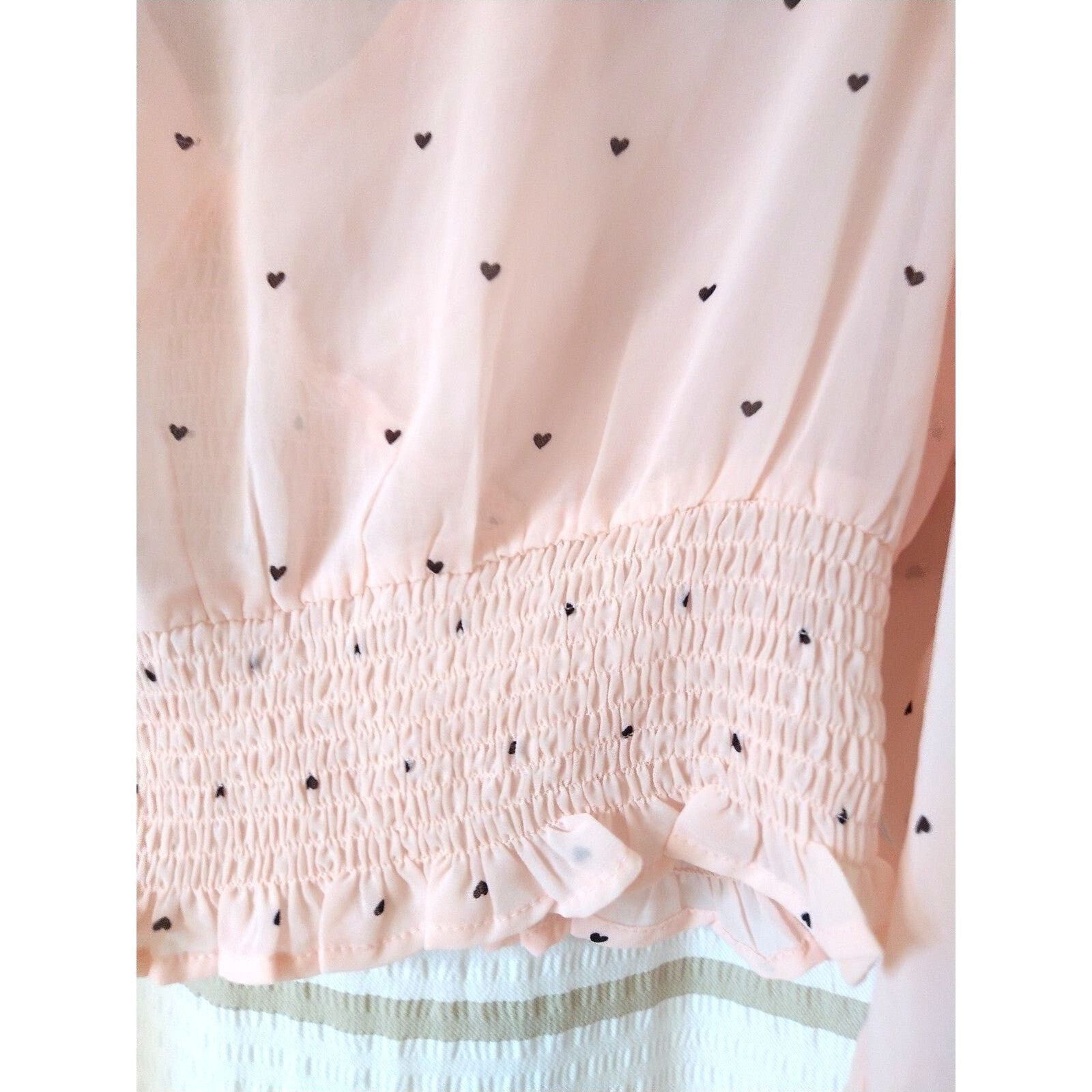 The Unbranded Brand Milk & Honey long Sleeve Crop top XL pink hearths Size XL / US 12-14 / IT 48-50 - 3 Thumbnail