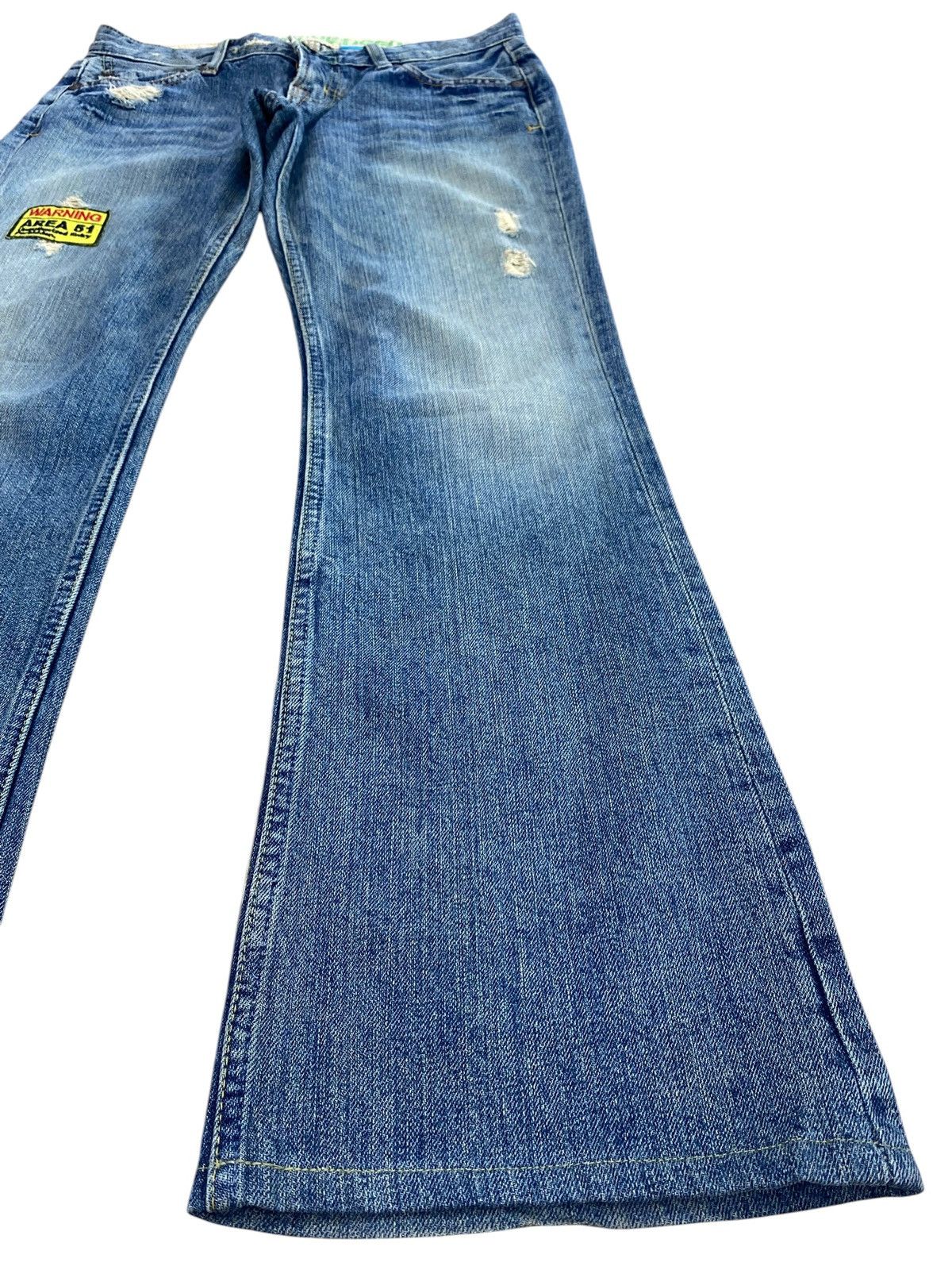 Other Japanese Brand Faded Wash Ripped Style Flare Jeans Size US 30 / EU 46 - 8 Thumbnail