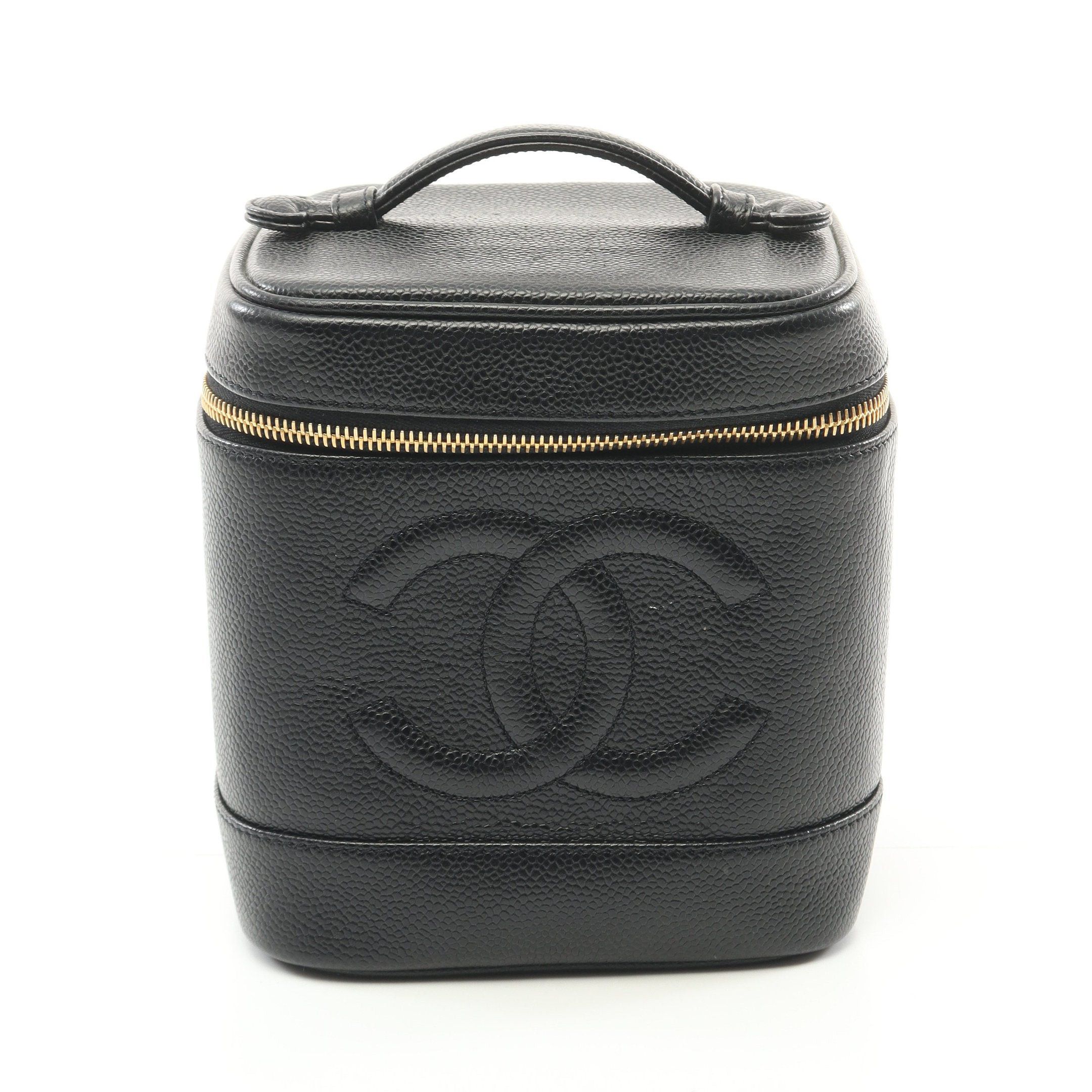Chanel Chanel Coco Mark Handbag Vanity Bag Caviar Skin Black Gold Hardware Size ONE SIZE - 1 Thumbnail