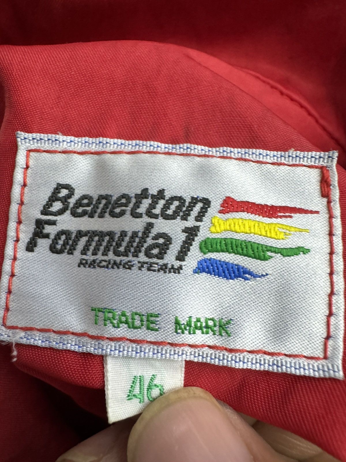 Benetton 1990s vintage Benetton Formula 1 racing team jacket. Size US L / EU 52-54 / 3 - 7 Thumbnail