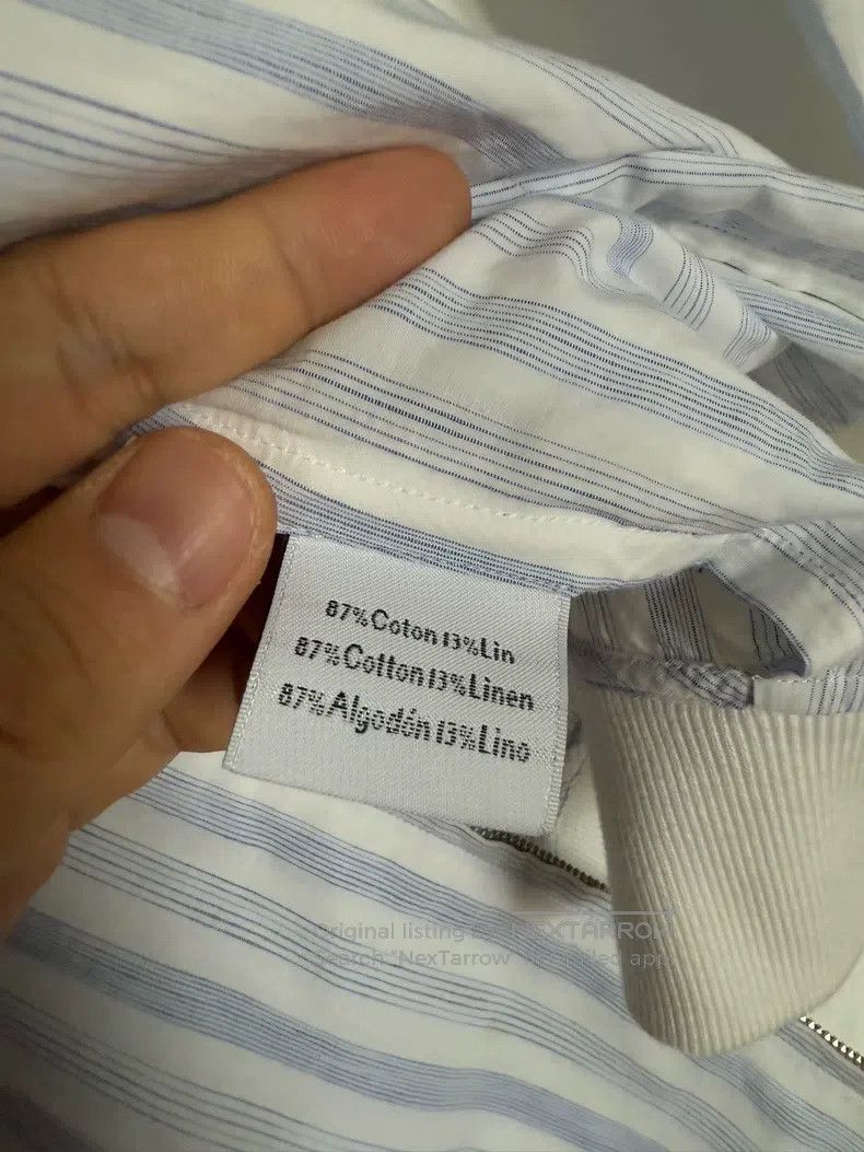 Hermes Hermes Short blue striped shirt jacket Size M / US 6-8 / IT 42-44 - 4 Thumbnail