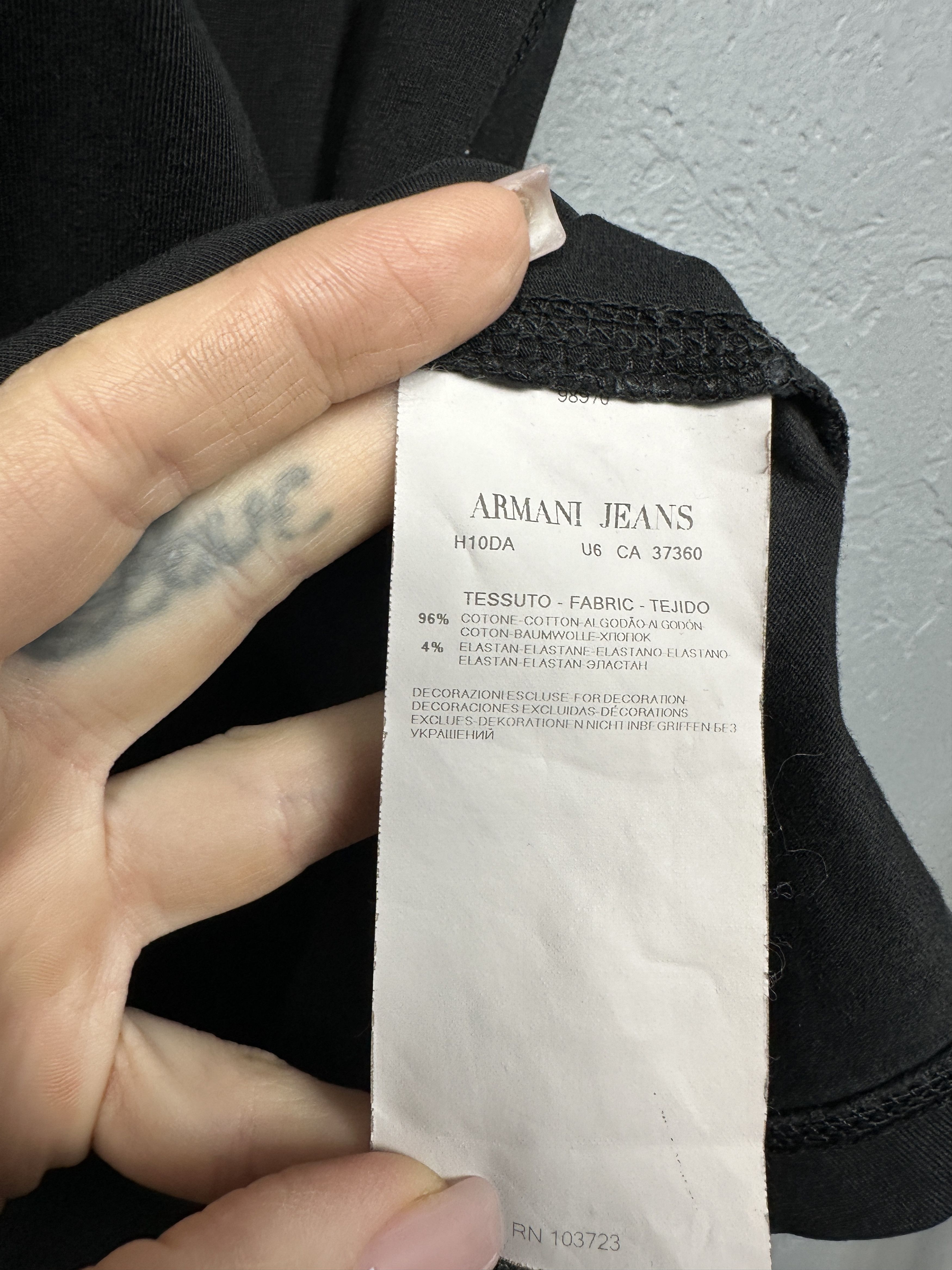 Armani Armani Jeans Mens Big Logo T-Shirt Size US L / EU 52-54 / 3 - 4 Thumbnail