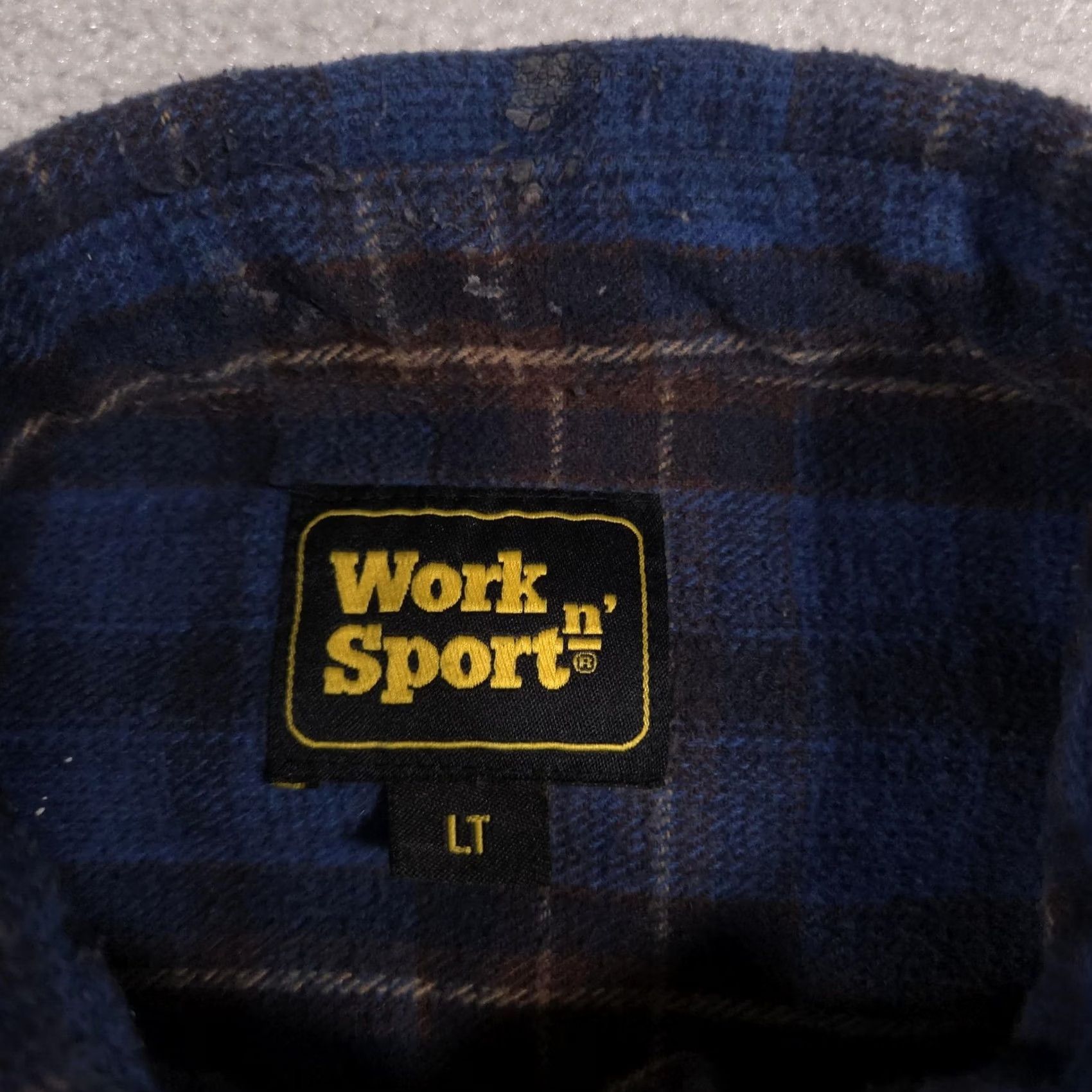 Vintage VINTAGE Work n' Sport Shirt Mens LT Blue Plaid Flannel Long Sleeve Button Up Workwear Size US L / EU 52-54 / 3 - 6 Thumbnail