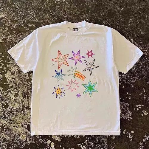 Japanese Brand Mayuko x Riyo Casual retro star pattern cotton t-shirt Size US M / EU 48-50 / 2 - 3 Thumbnail