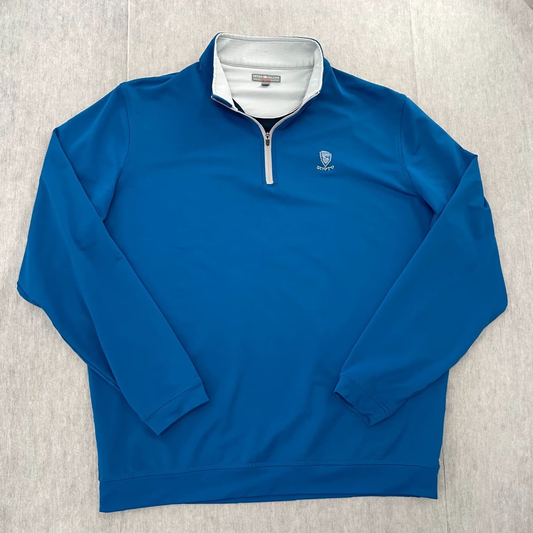 Peter Millar Peter Millar Sweater Adult XL Blue Wicking Perth Performance 1/4 Zip Scioto Golf Shirt Hoodie Hat? Size US XXL / EU 58 / 5 - 2 Thumbnail