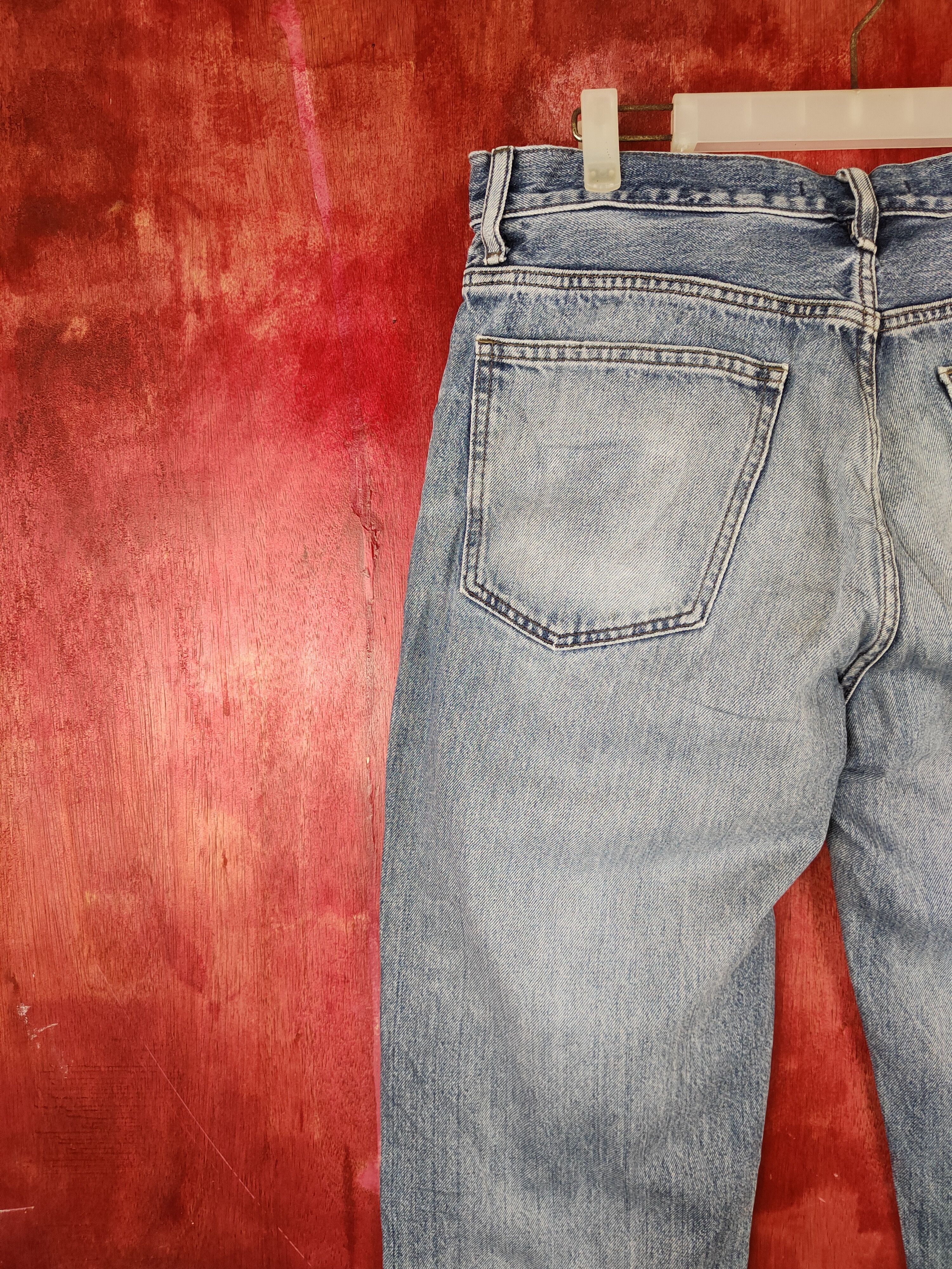 Japanese Brand Uniqlo Blue Faded Distressed Ripped denim Jeans #S679 Size US 32 / EU 48 - 8 Thumbnail