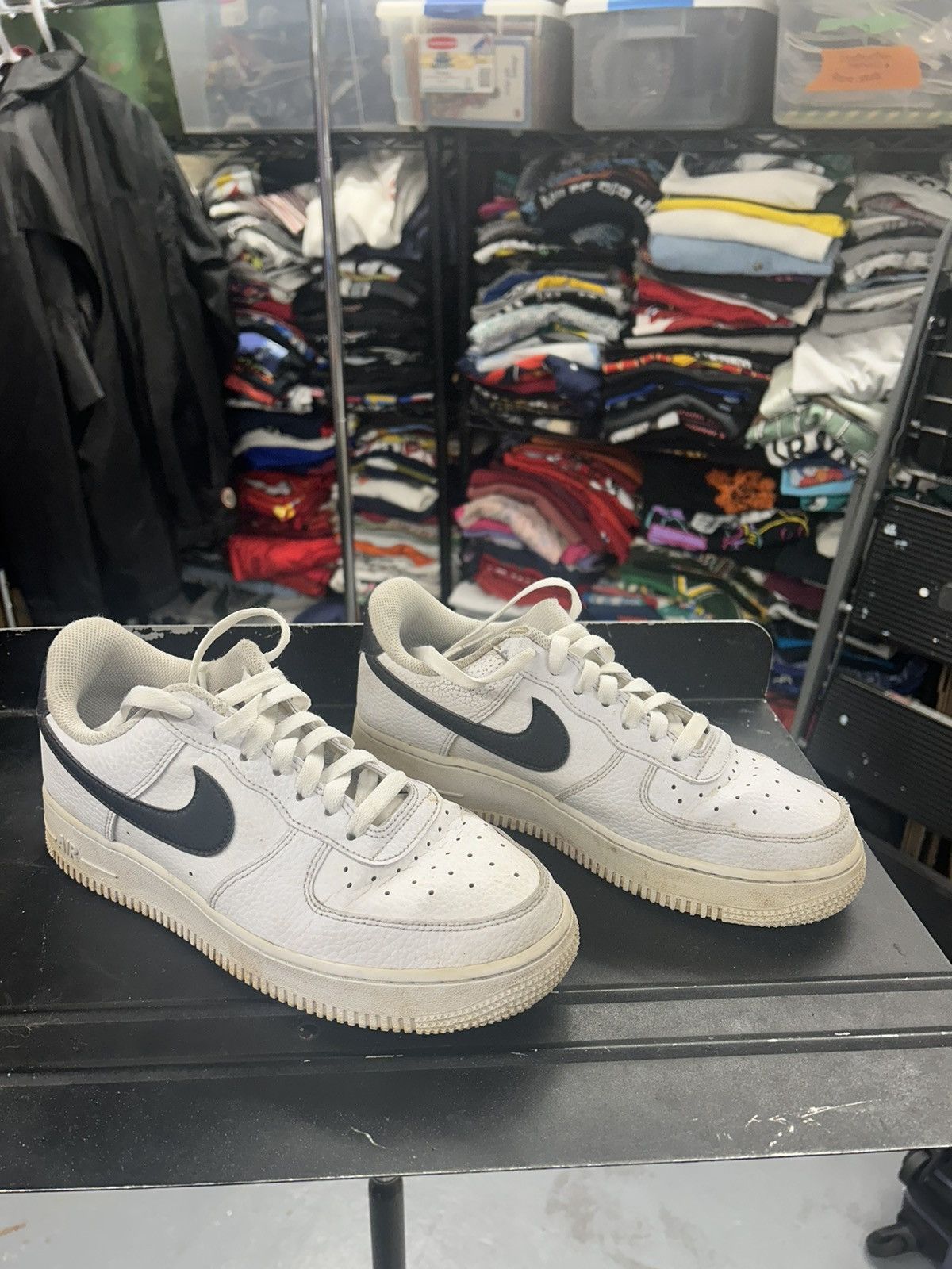 Nike × Vintage Crazy Y2K Essential White Nike Air Force One Black Swoosh Size US 7 / EU 40 - 1 Thumbnail