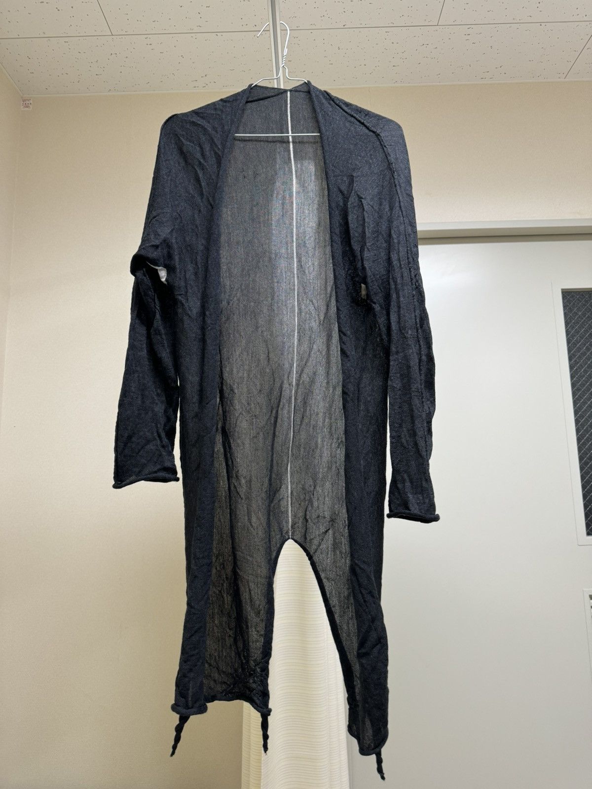 image of Label Under Construction Long Cardigan 48 in Black, Men's (Size Medium)