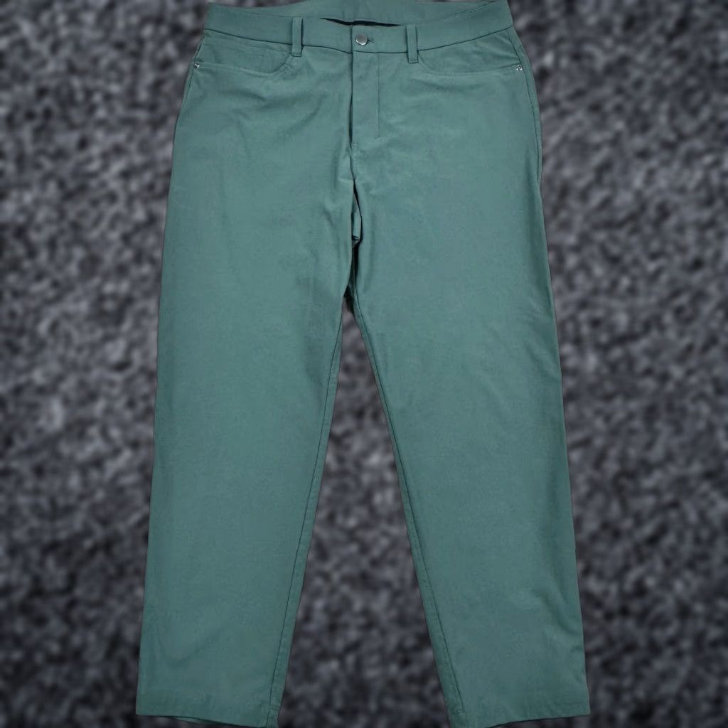 Lululemon ABC Classic Fit 5 Pocket Warpstreme Trousers Mens 34x28 Green Pants