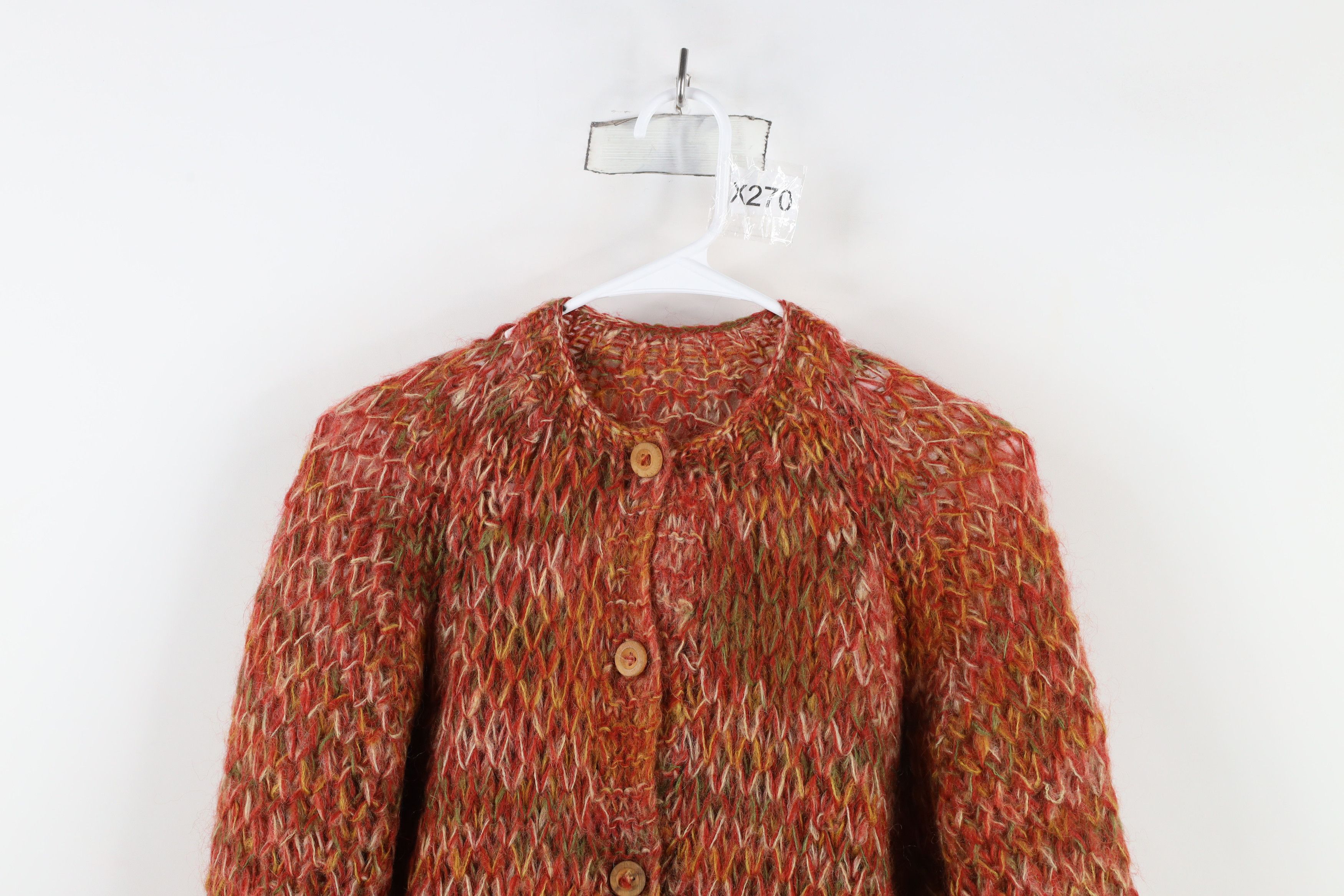 Vintage Vintage 60s 70s Streetwear Blend Crochet Cardigan Sweater Size L / US 10 / IT 46 - 2 Thumbnail