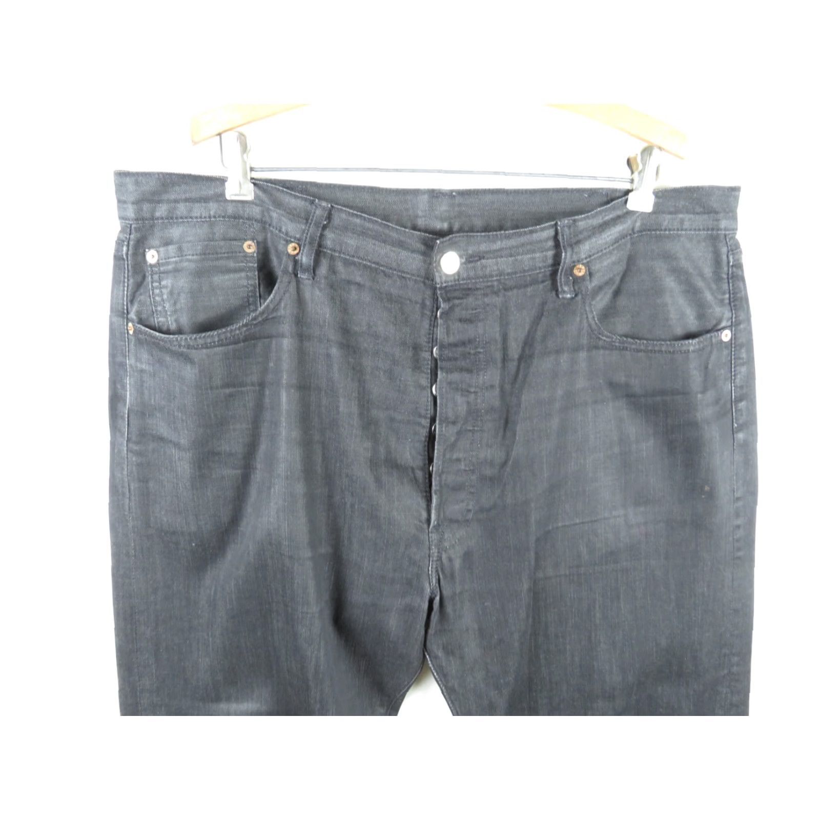 Levi's VINTAGE Levi's 501 Button FLY Straight Jeans Black 40x32 Men Regular Denim 90s/2000s Mens Size US 40 / EU 56 - 4 Thumbnail